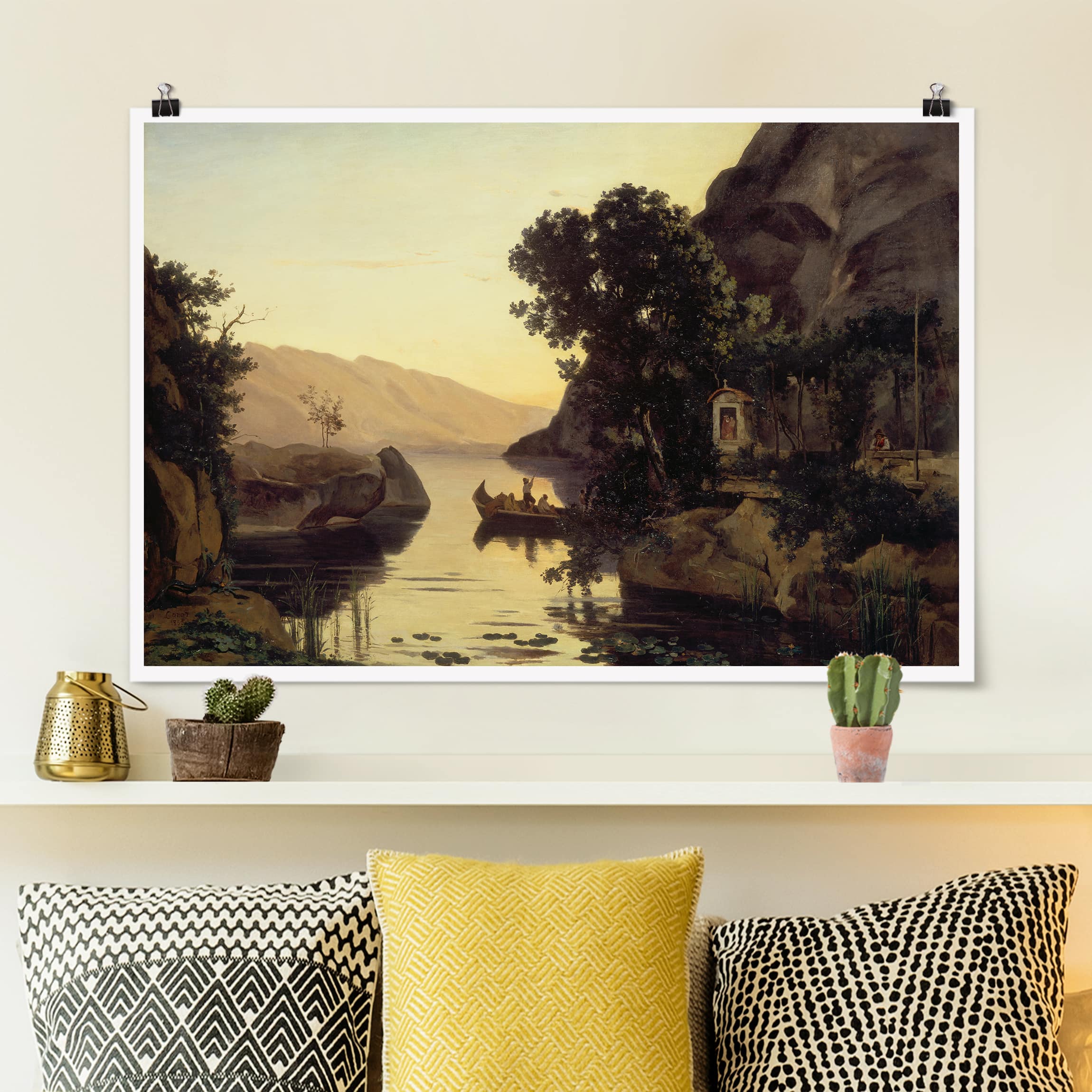 Poster - Querformat Jean-Baptiste Camille Corot - Landschaft bei Riva