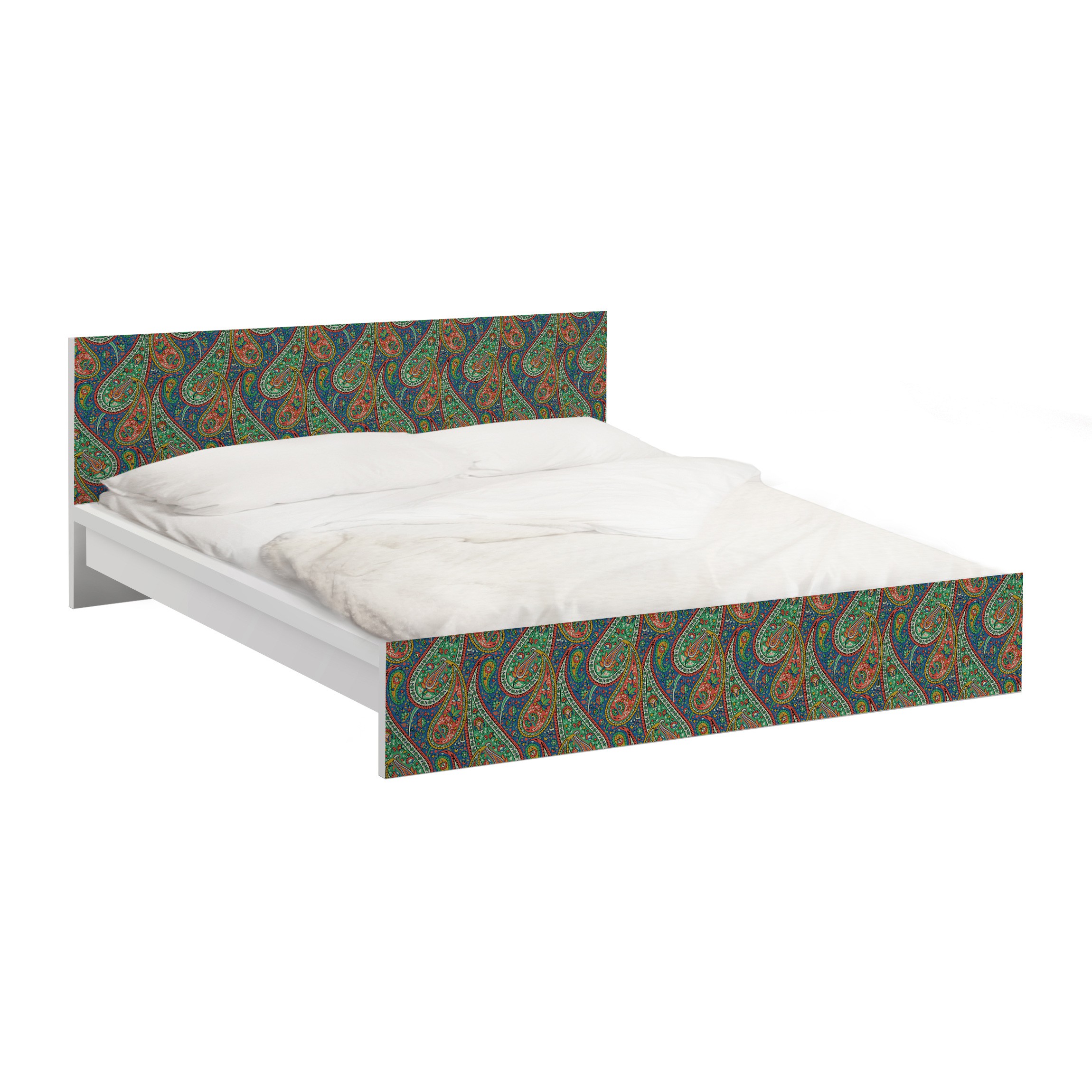 Möbelfolie für IKEA Malm Bett 140 cm Breite Filigranes Paisley Design