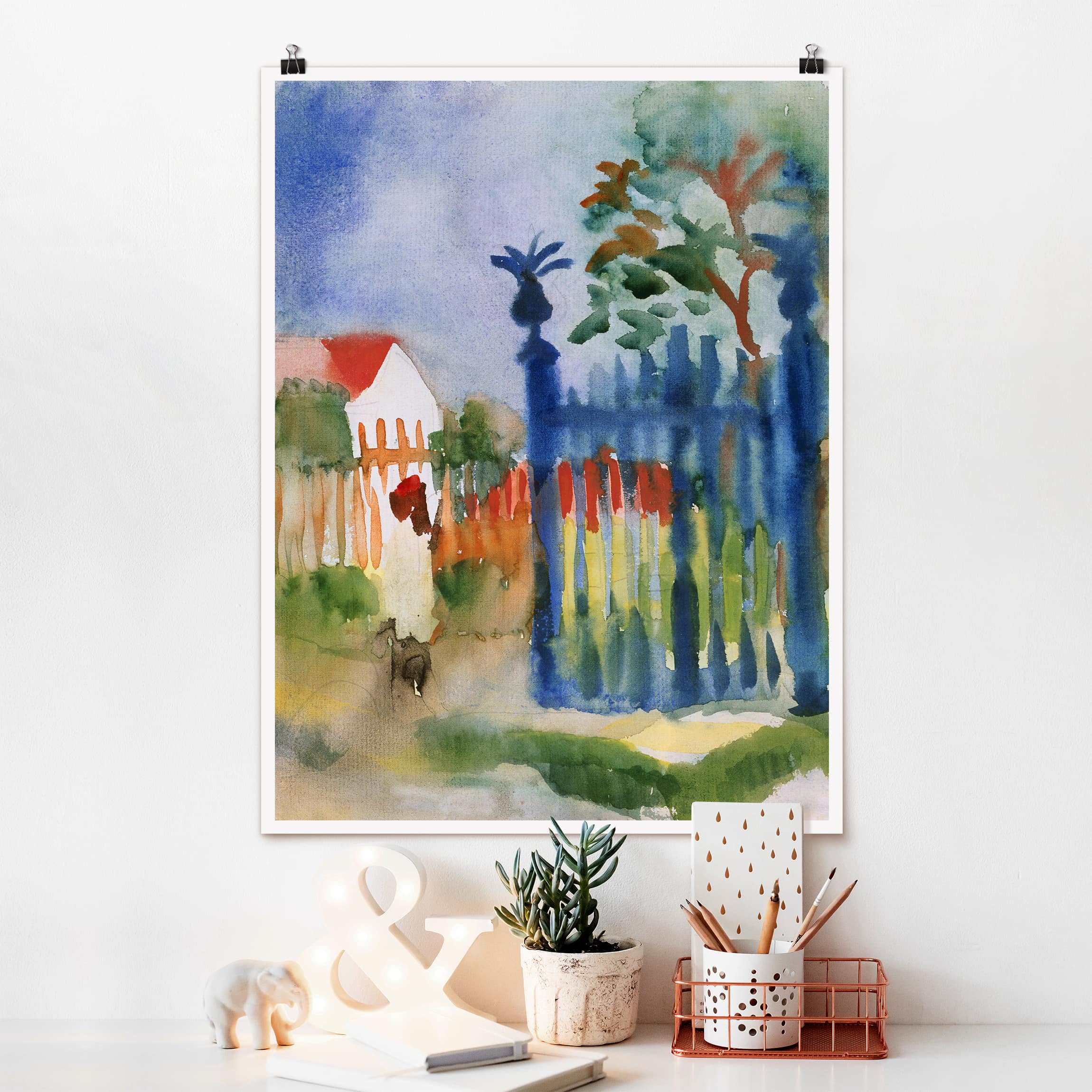 Poster - Hochformat August Macke - Gartentor