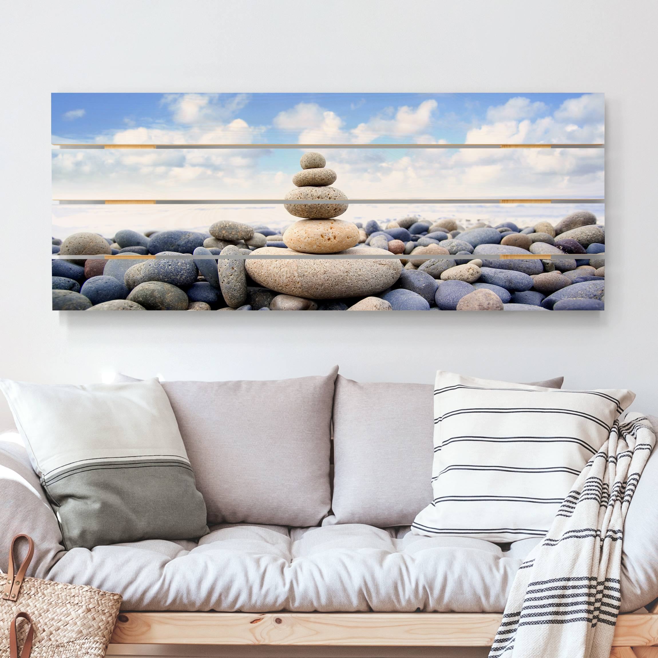 Holzbild Plankenoptik - Panorama Garten Eden