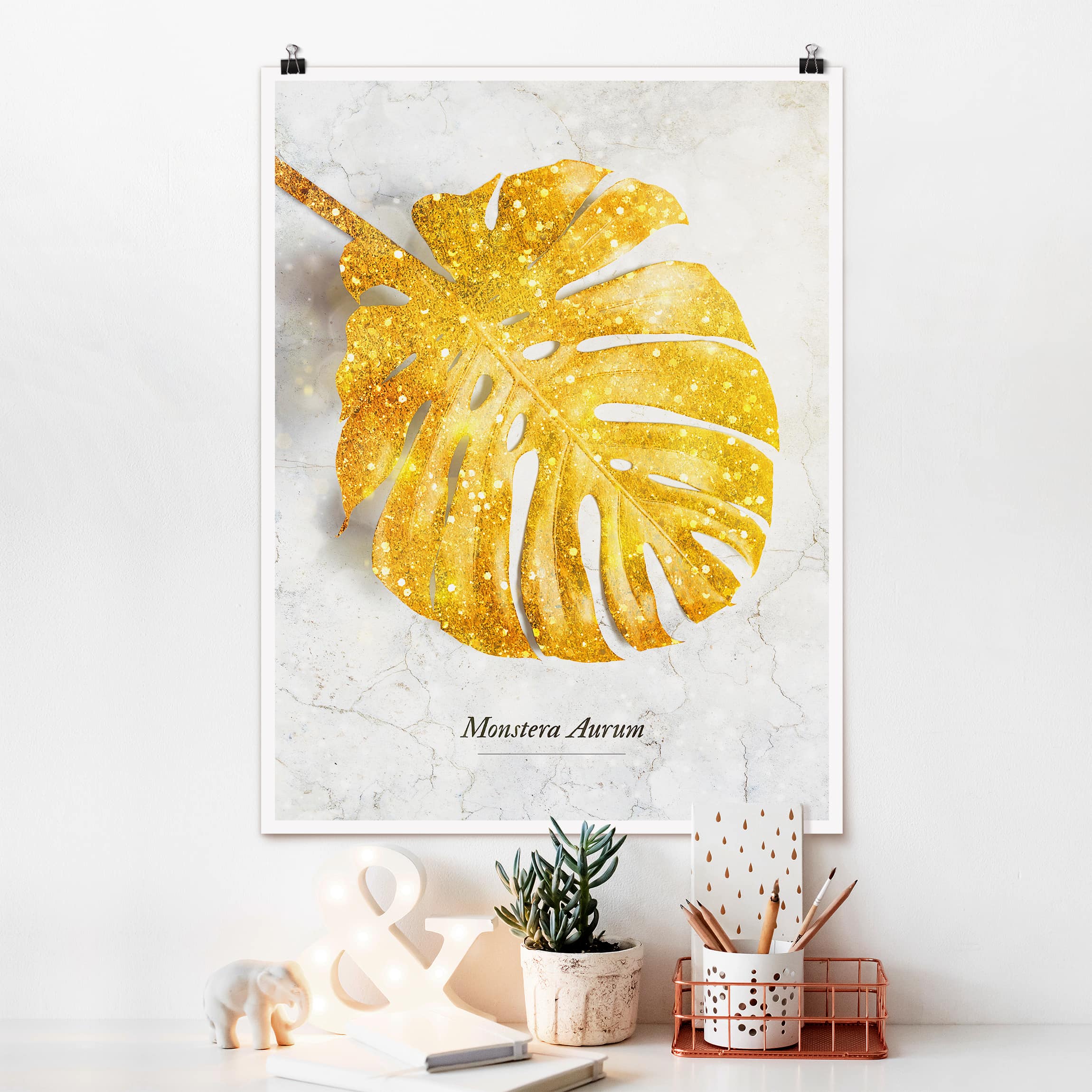 Poster Gold - Monstera Aurum