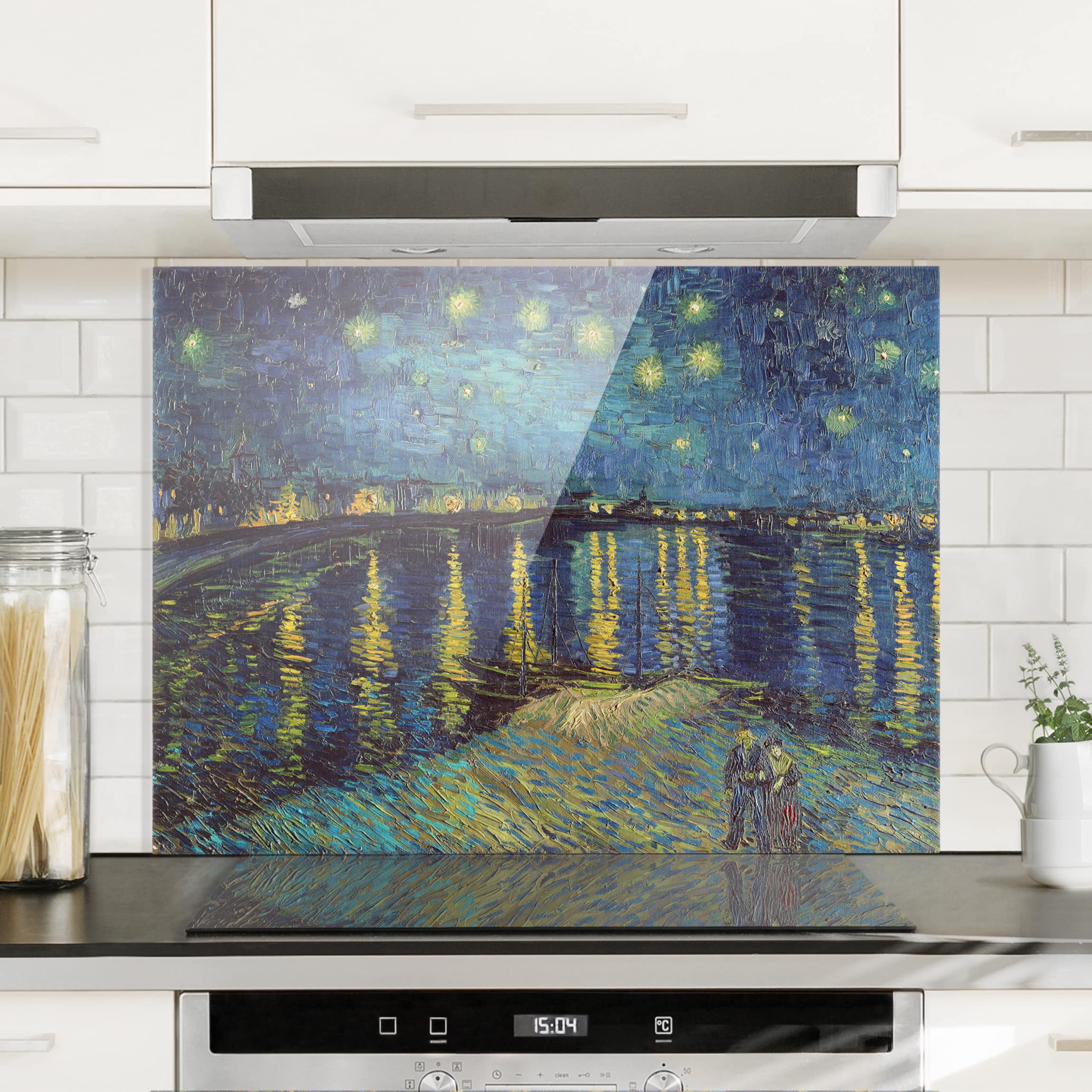 Spritzschutz Vincent van Gogh - Sternennacht über der Rhône