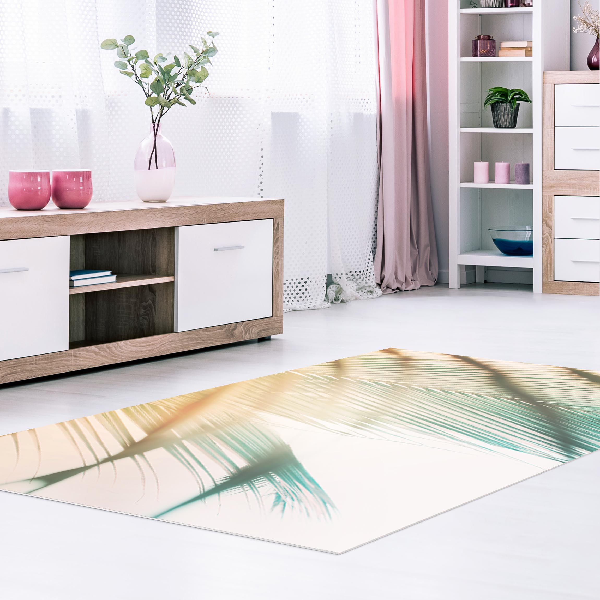 Vinylteppich Tropische Pflanzen Palmen bei Sonnenuntergang II