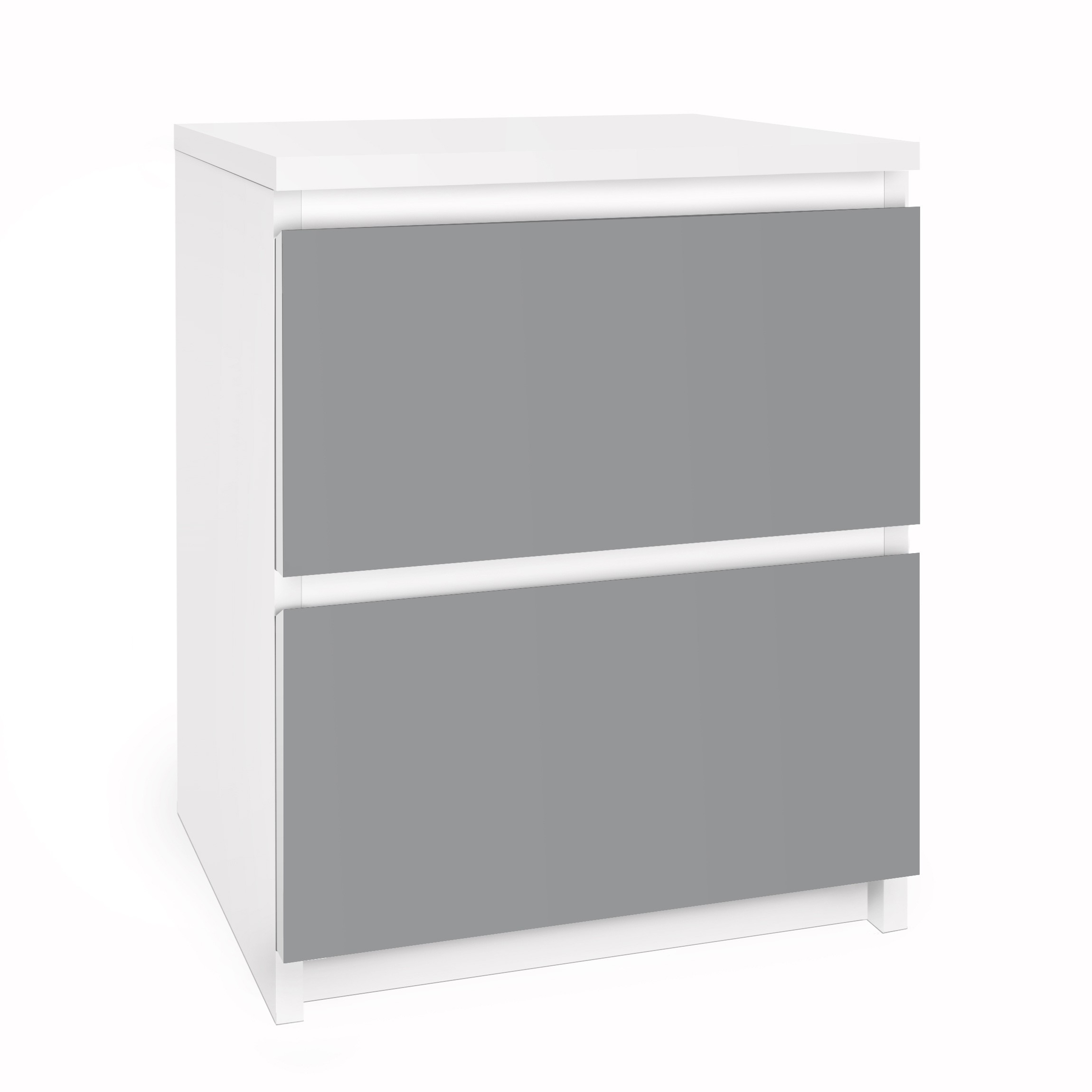 Möbelfolie für IKEA Malm Kommode 2 Schubladen Colour Cool Grey