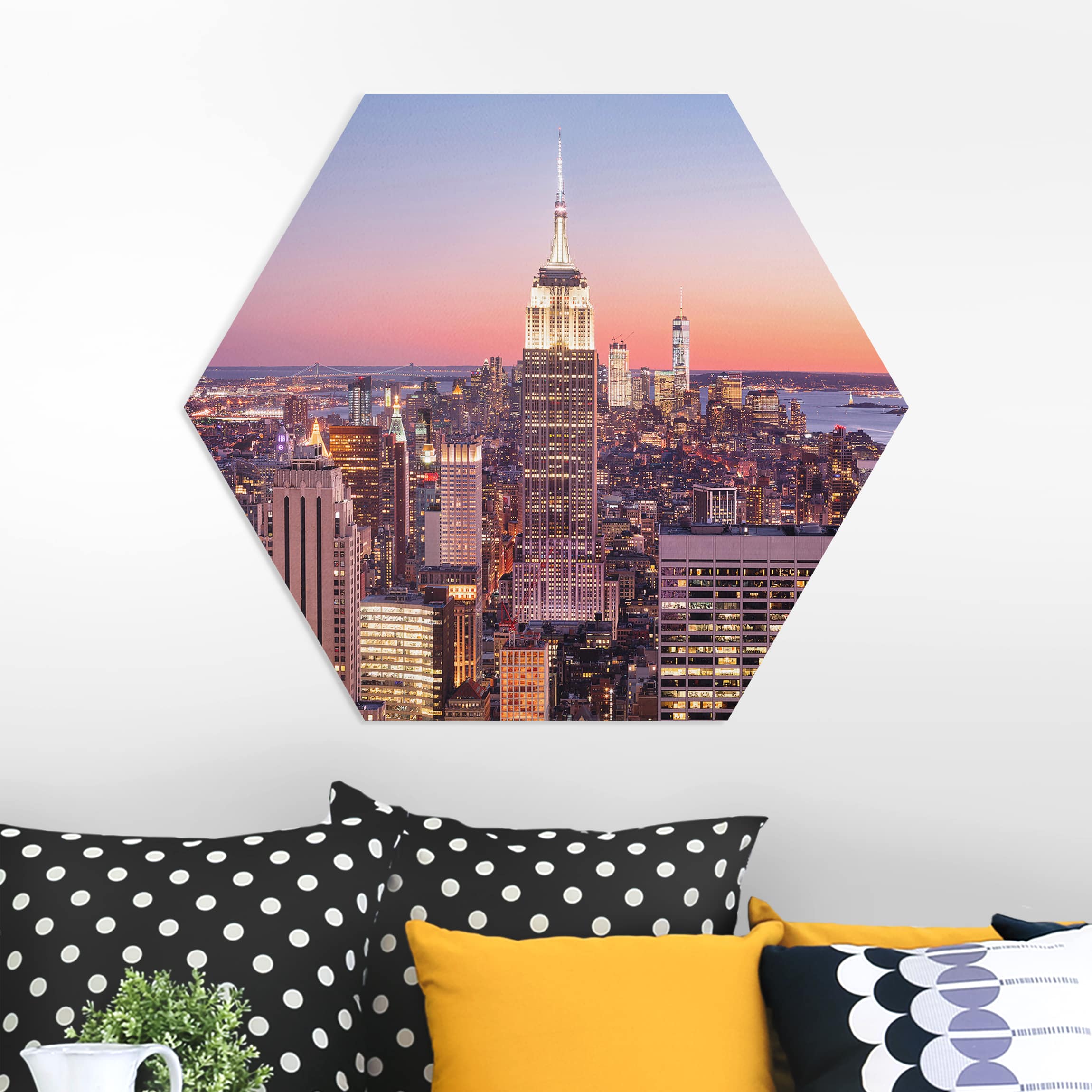 Hexagon-Forexbild Sonnenuntergang Manhattan New York City