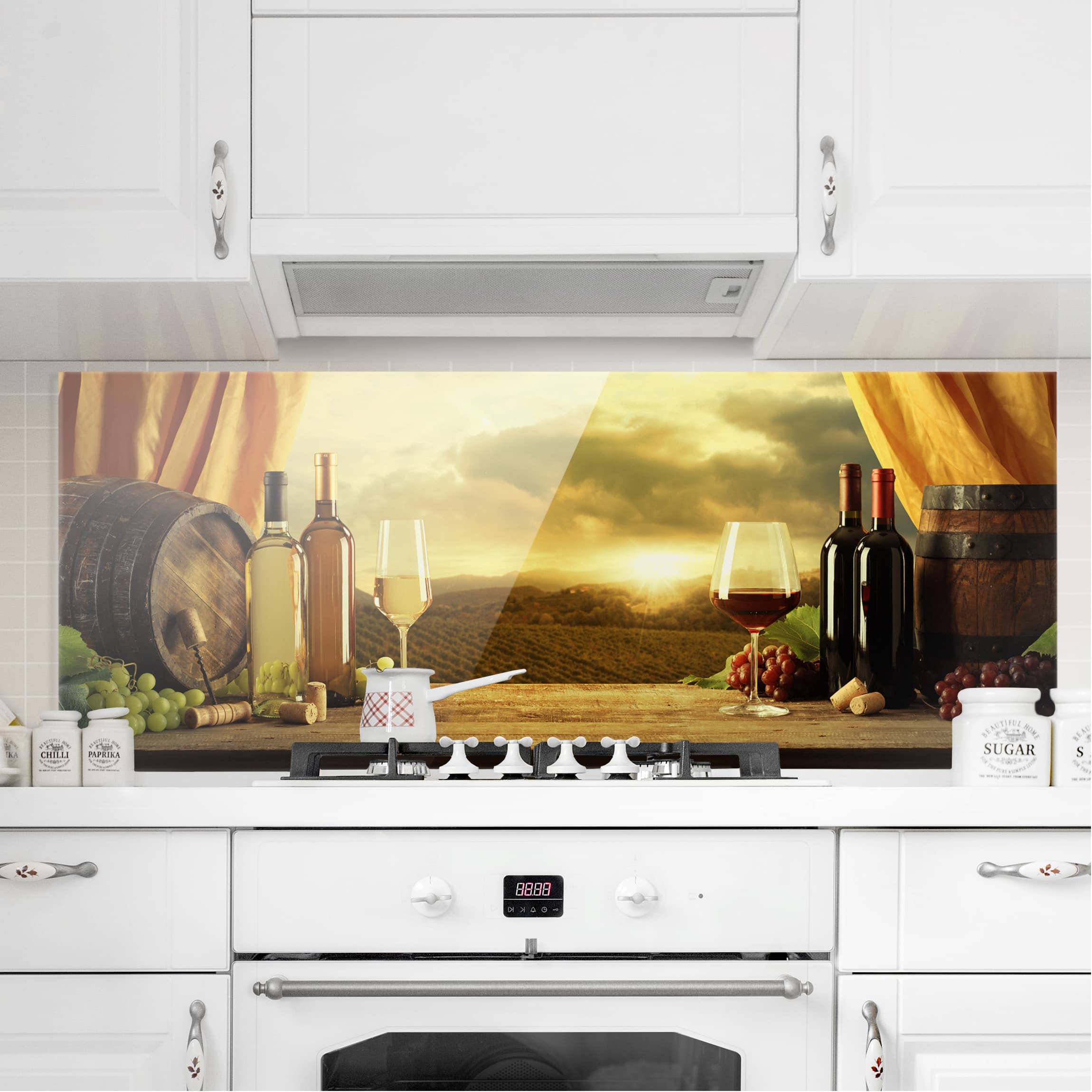 Glas Spritzschutz - Panorama Wein mit Ausblick