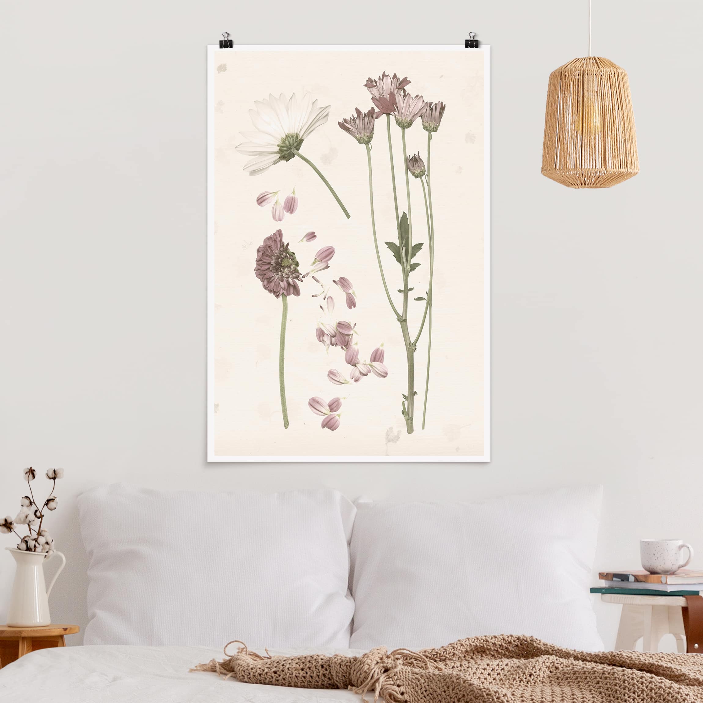 Poster - Hochformat Herbarium in rosa II