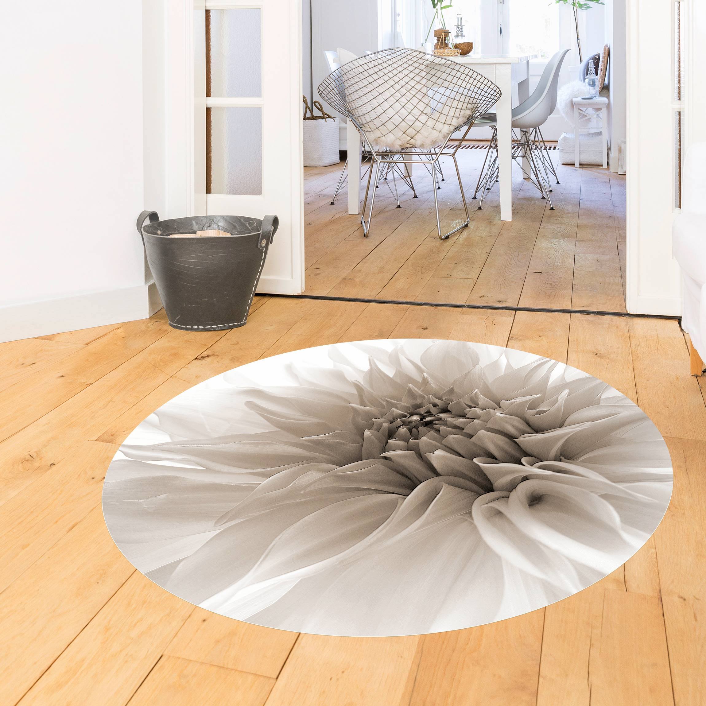 Runder Vinyl-Teppich Dahlie in Würde