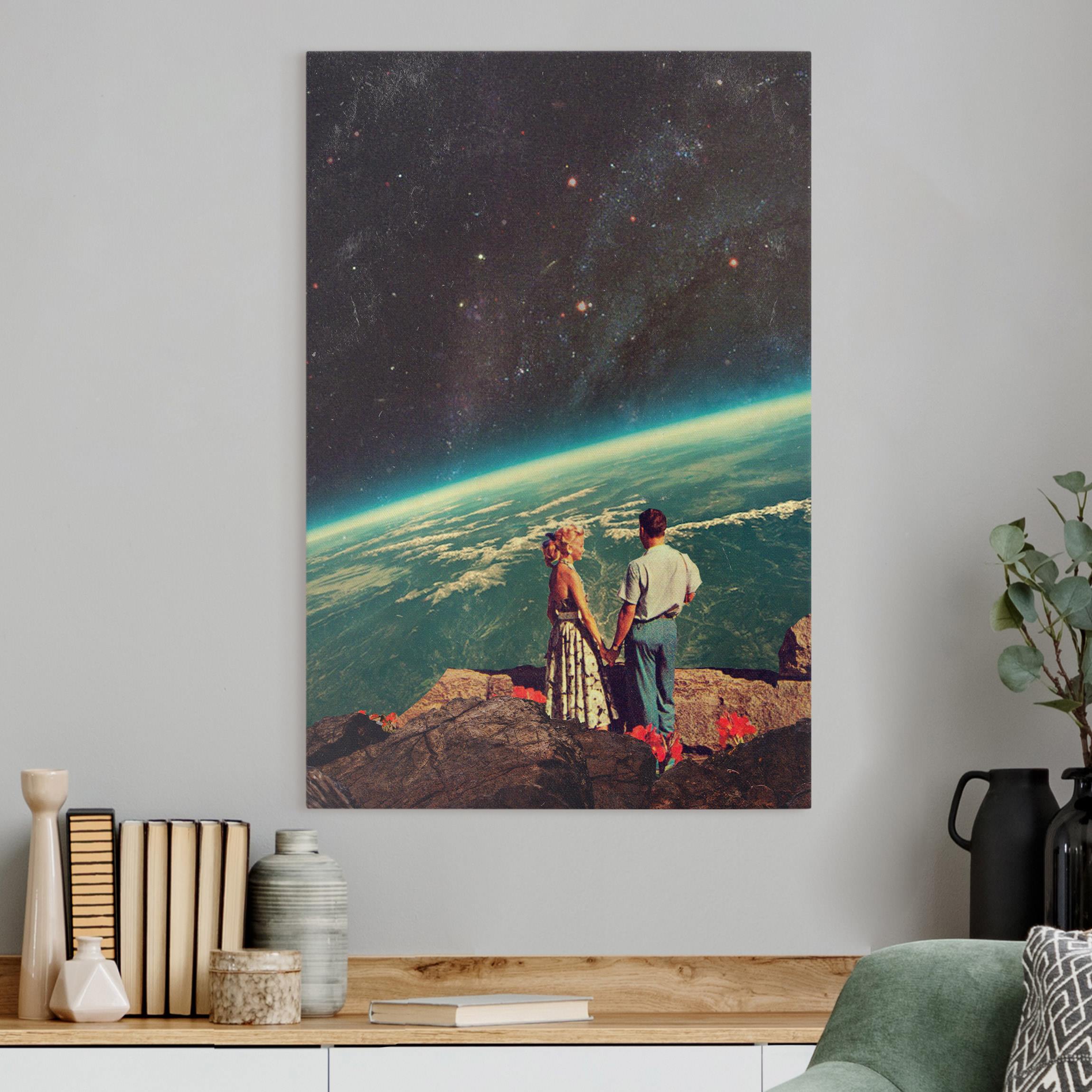 Leinwandbild Date mit Blick auf die Erde