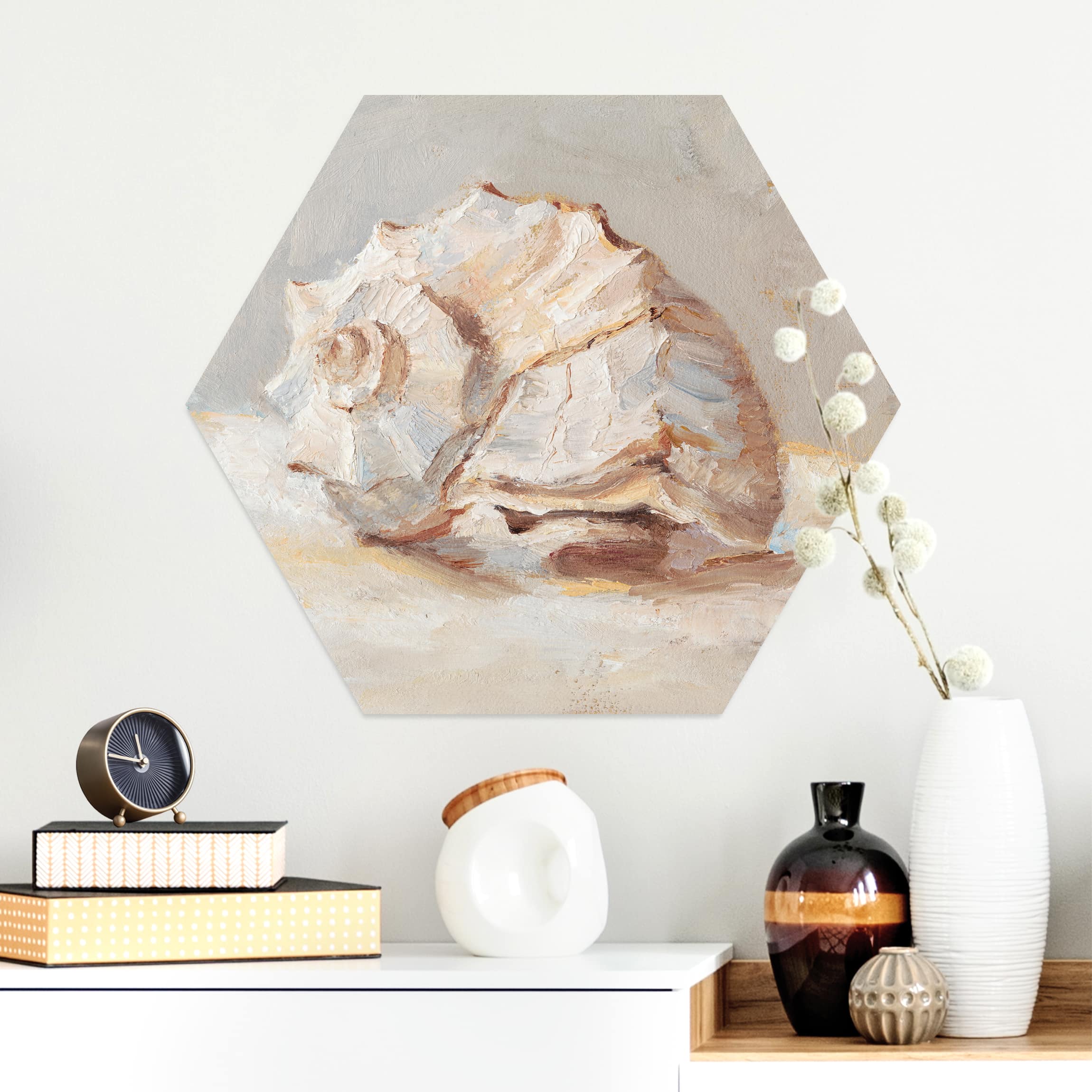 Hexagon-Alu-Dibond Bild Muschel-Studie II