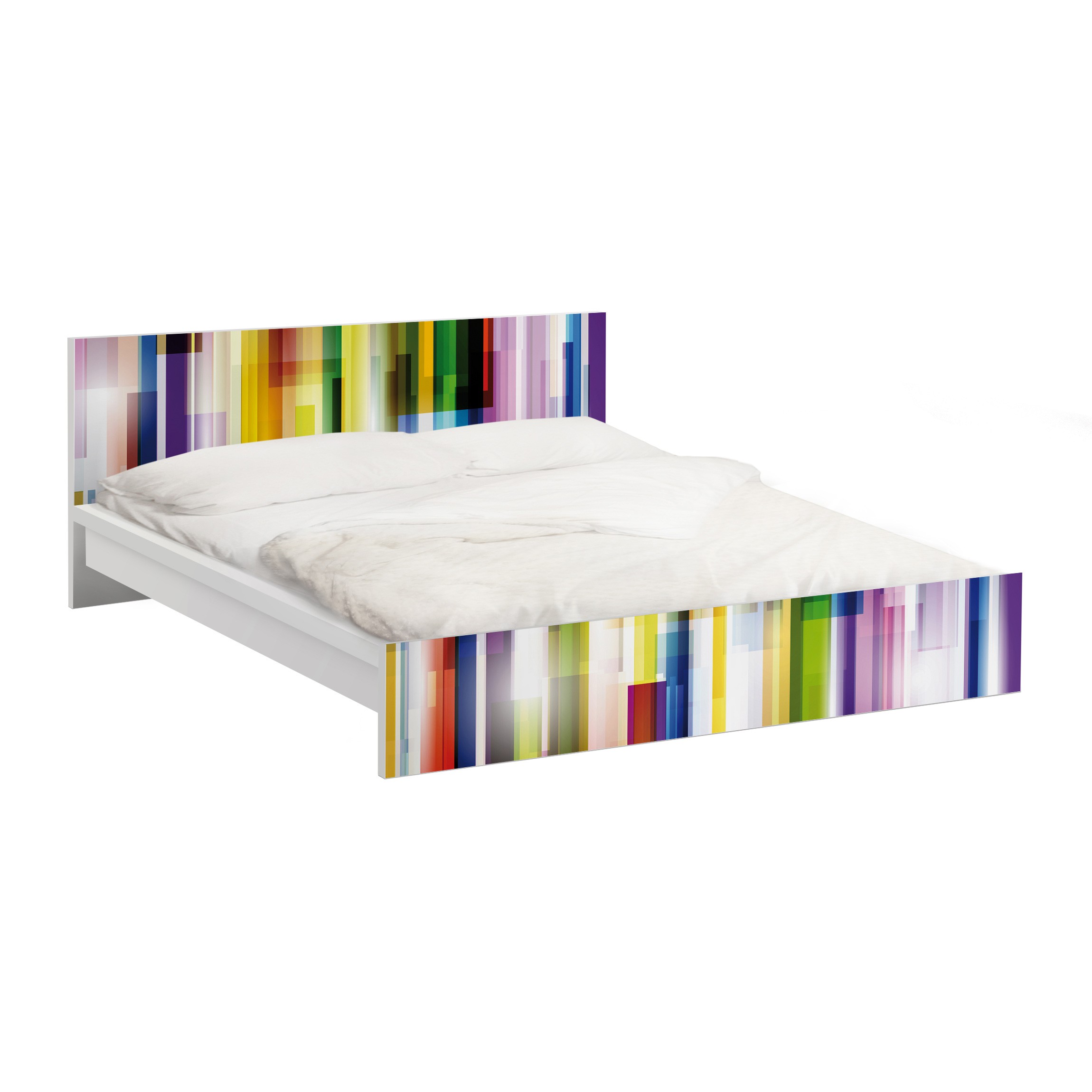 Möbelfolie für IKEA Malm Bett 160 cm Breite Rainbow Cubes