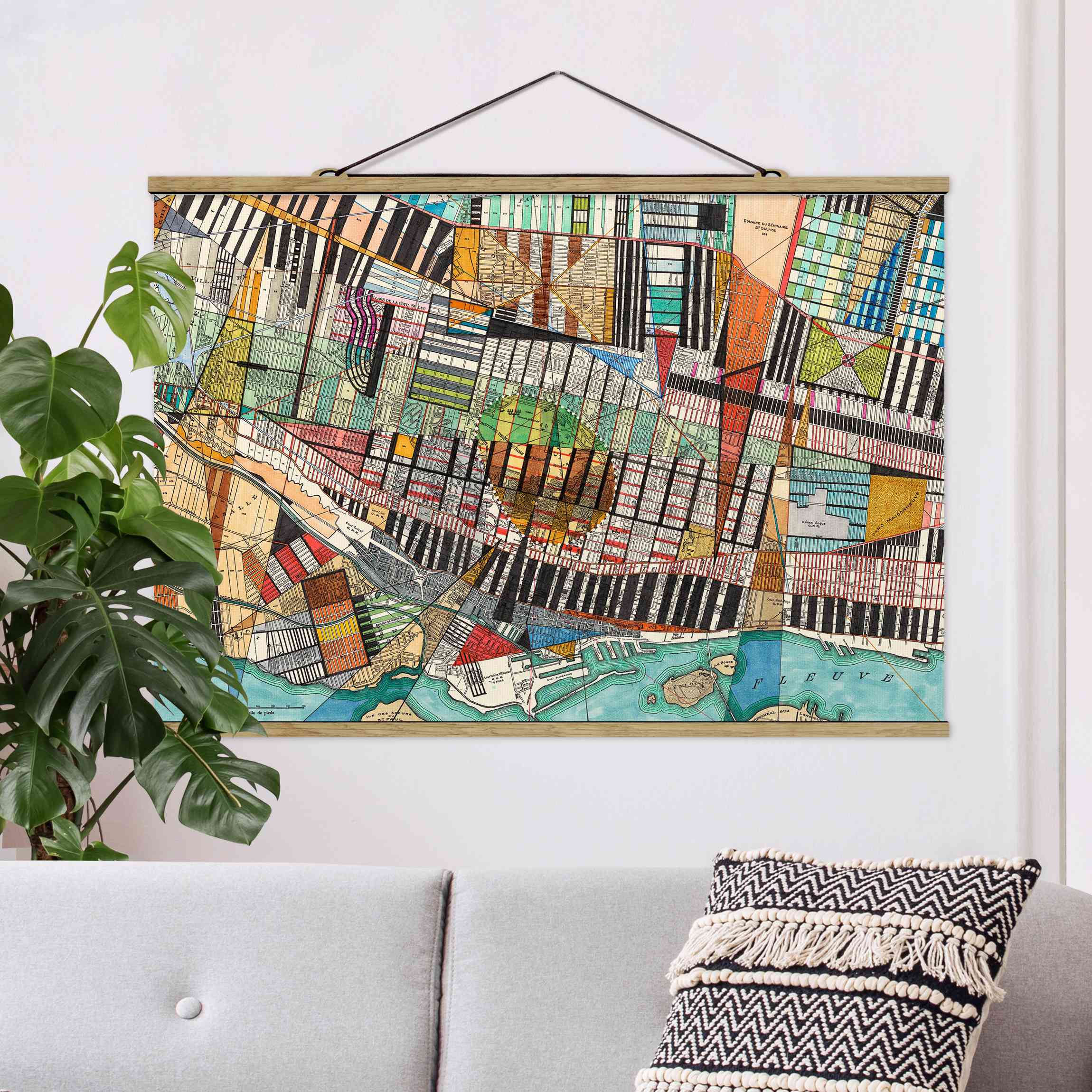 Stoffbild - Querformat Moderne Karte von Montreal