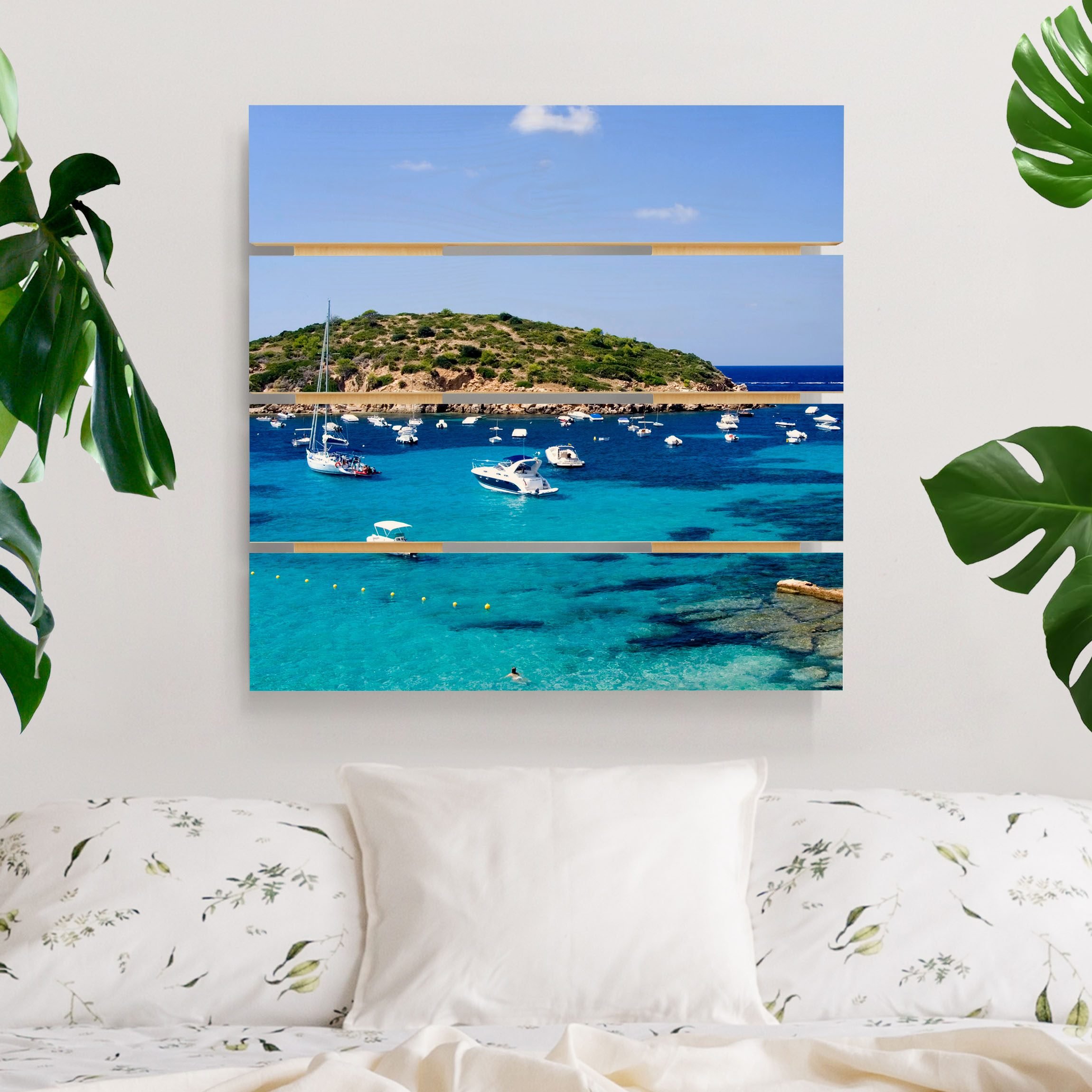 Holzbild Plankenoptik - Quadrat Dragon Island