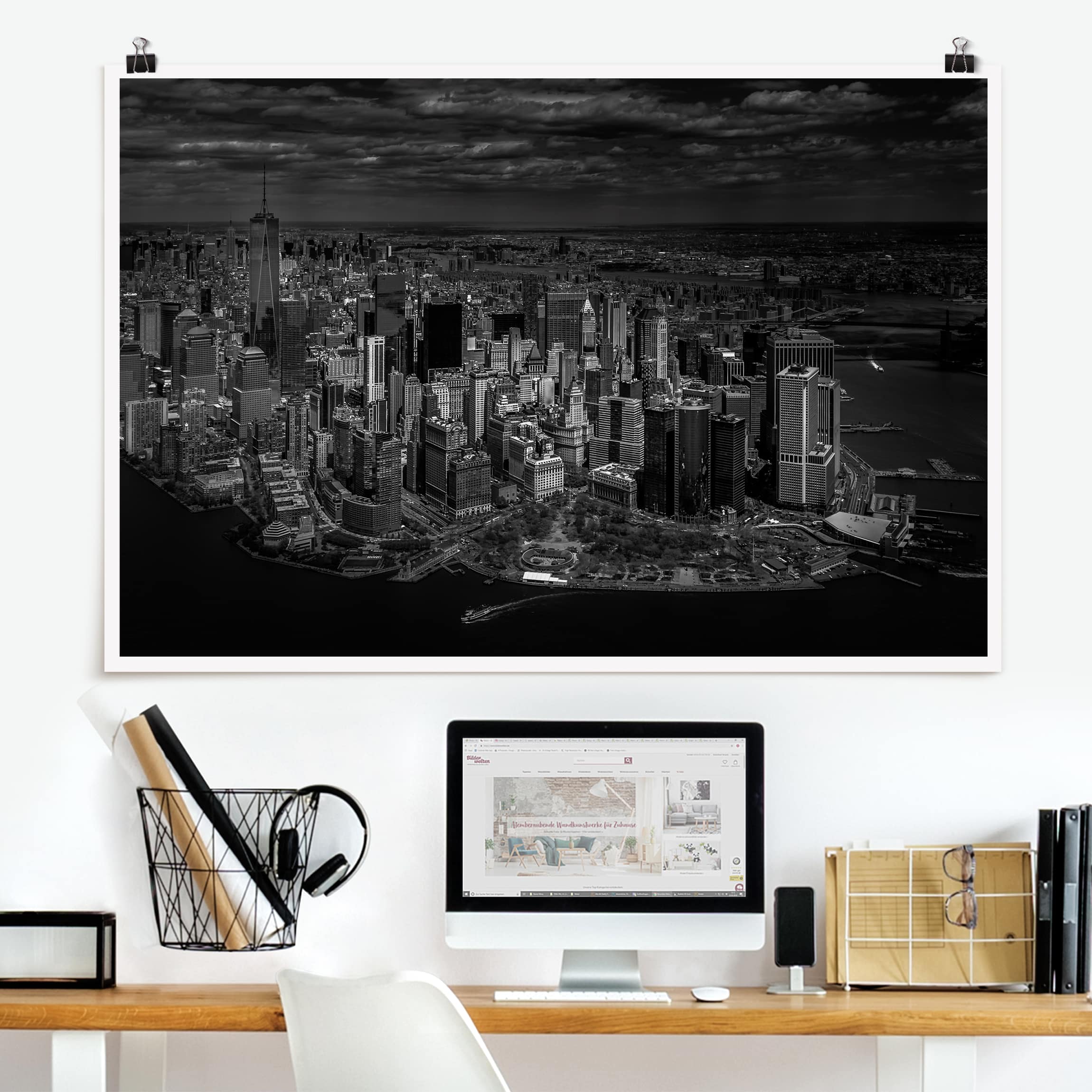 Poster New York - Manhattan aus der Luft