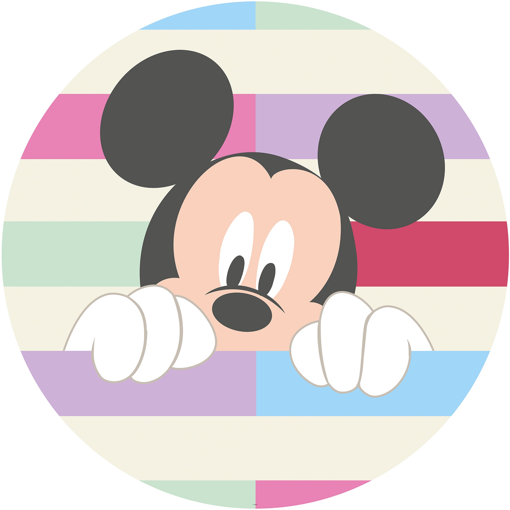 Runde Fototapete Mickey Peek-a-boo