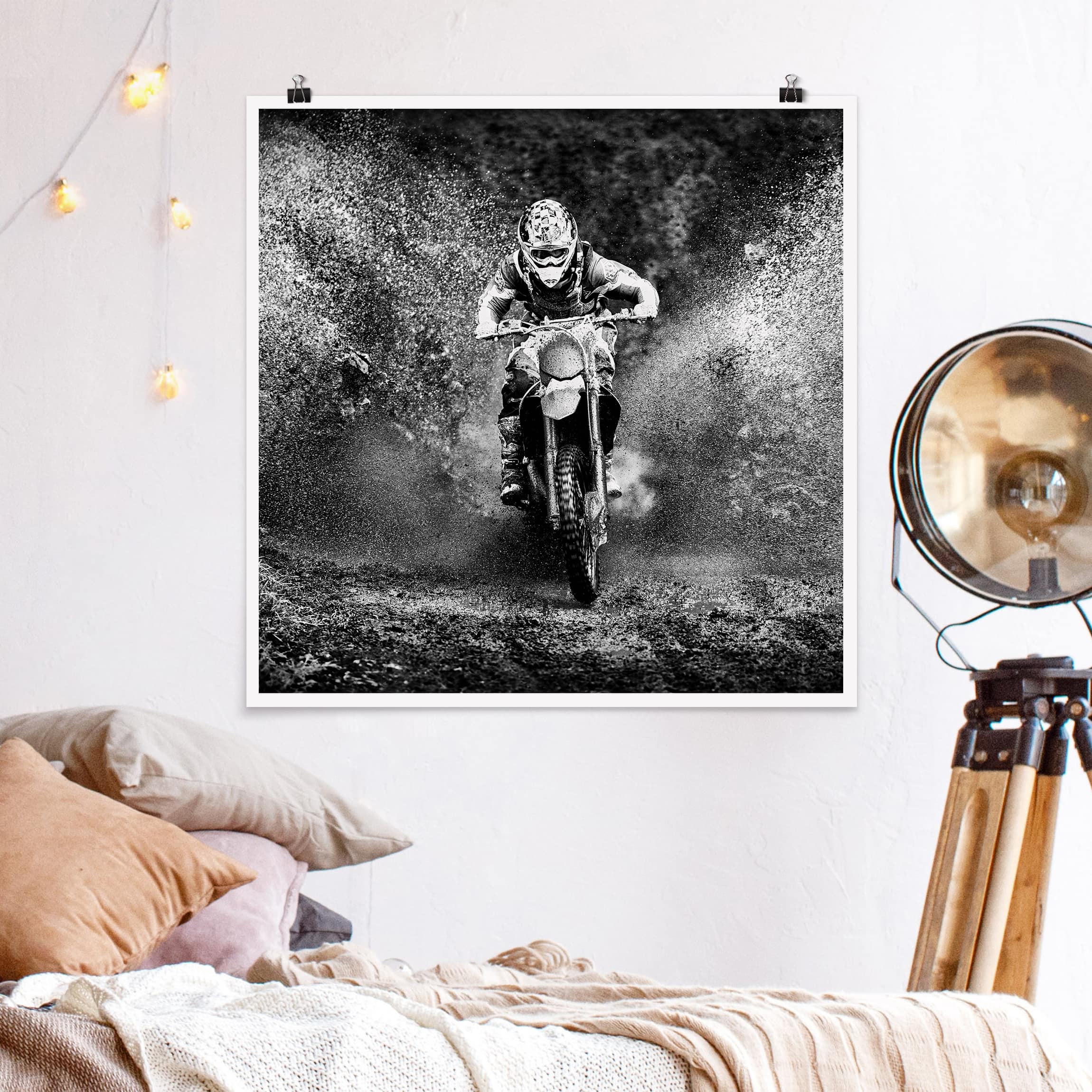 Poster Motocross im Schlamm