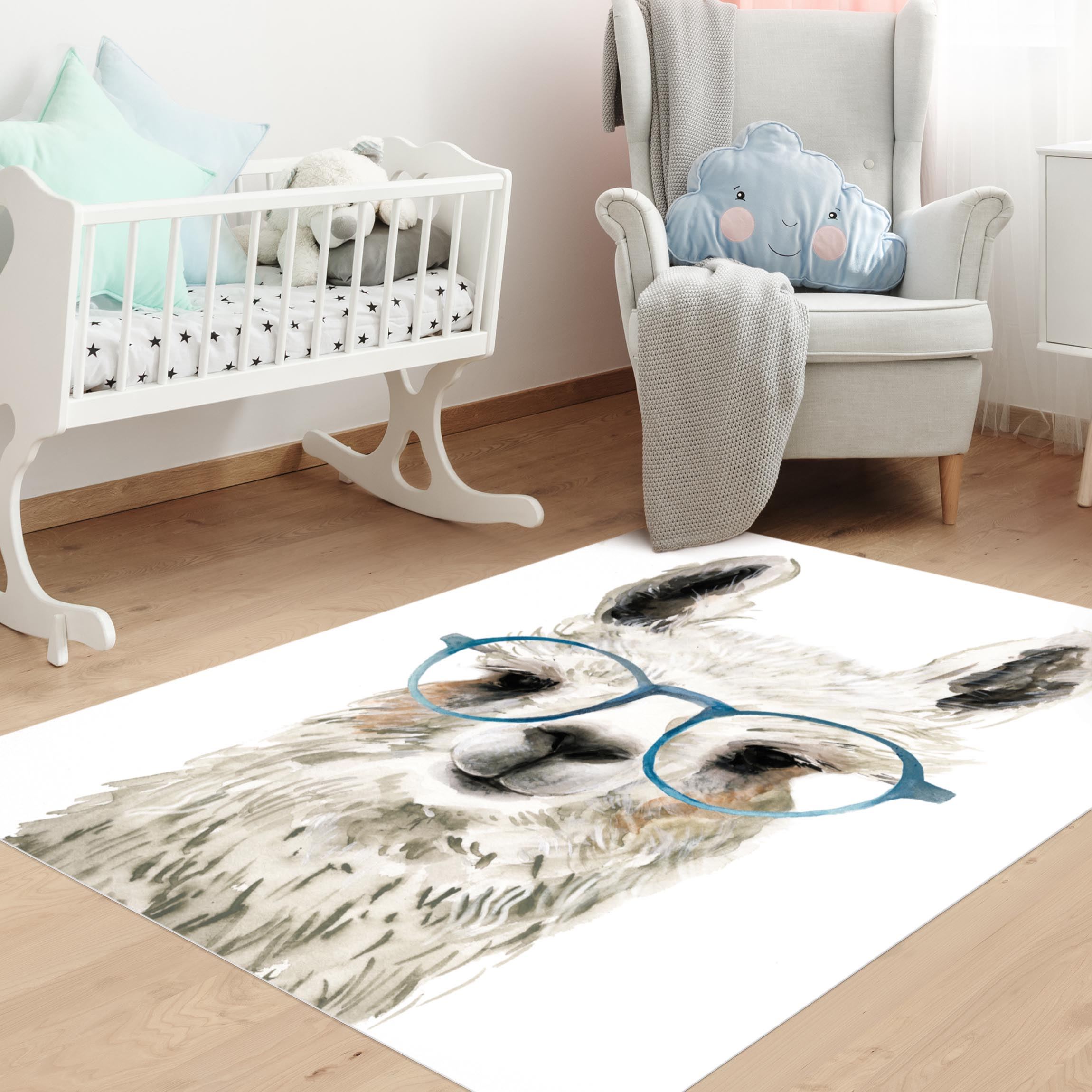 Vinylteppich Hippes Lama mit Brille III