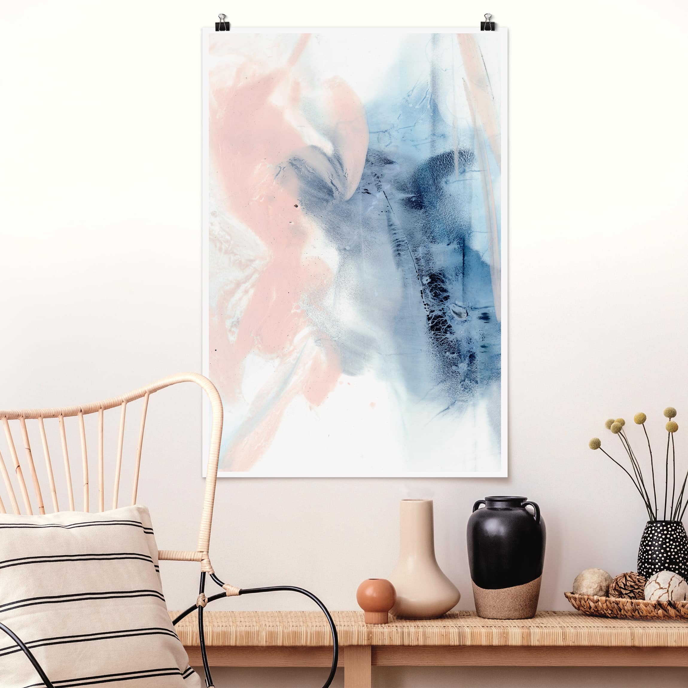 Poster - Hochformat Indigo & Rouge II