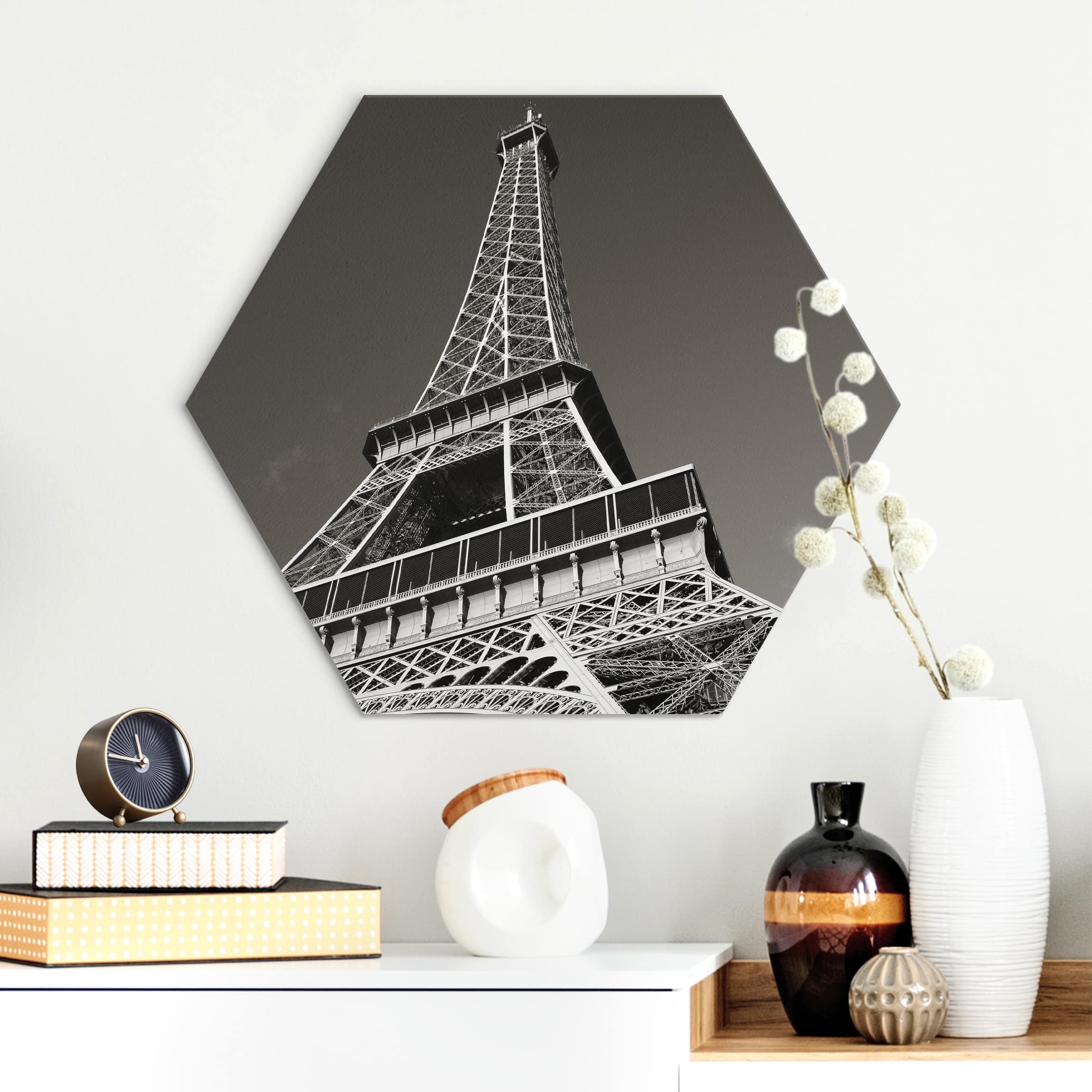 Hexagon-Alu-Dibond Bild Eiffelturm