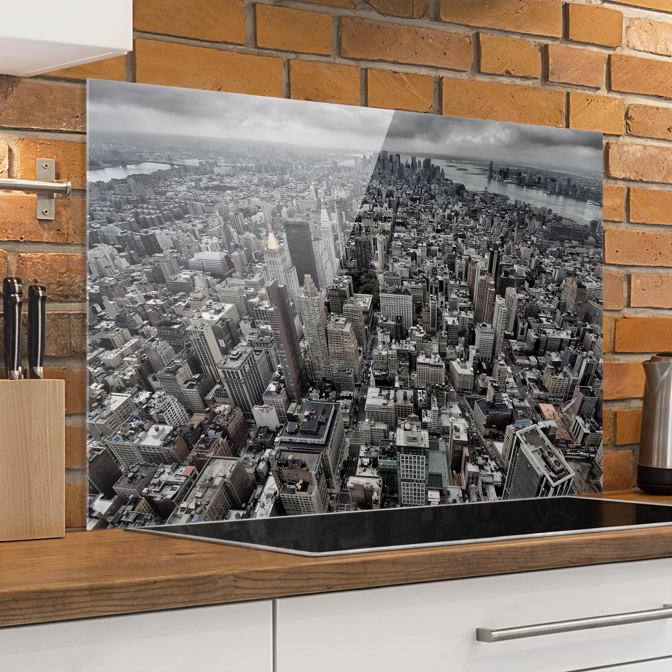 Glas Spritzschutz - Querformat 3:2 Blick über Manhattan