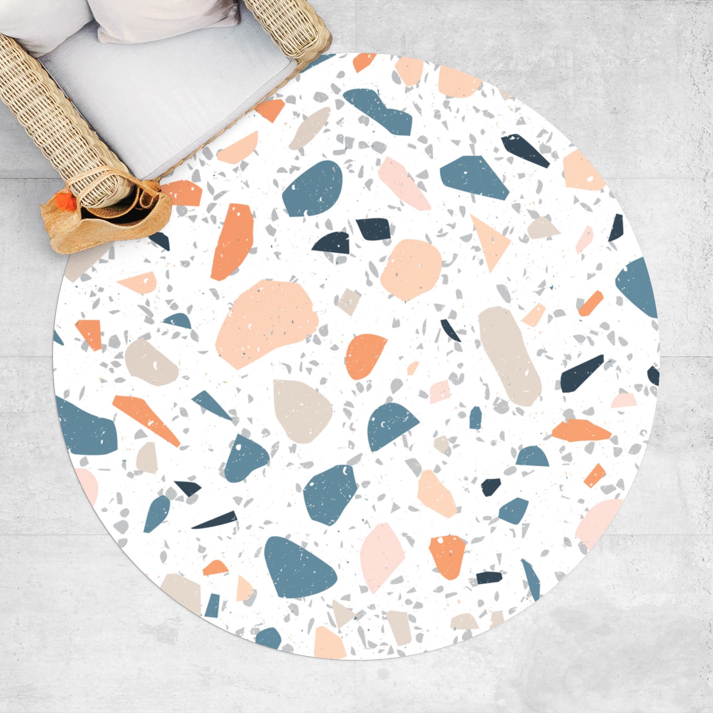 Runder Vinyl-Teppich Detailliertes Terrazzo Muster Asti