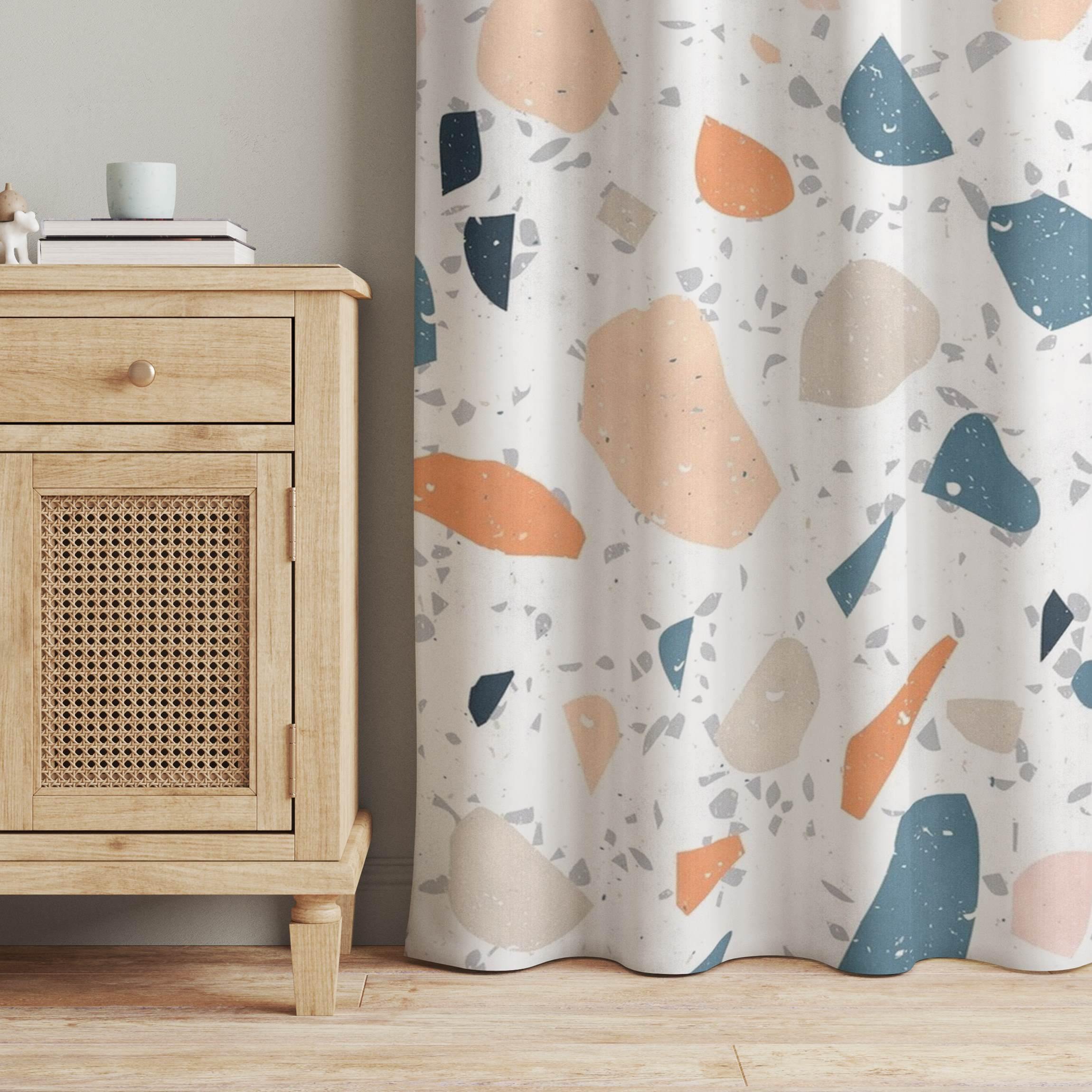 Vorhang Detailliertes Terrazzo Muster Asti