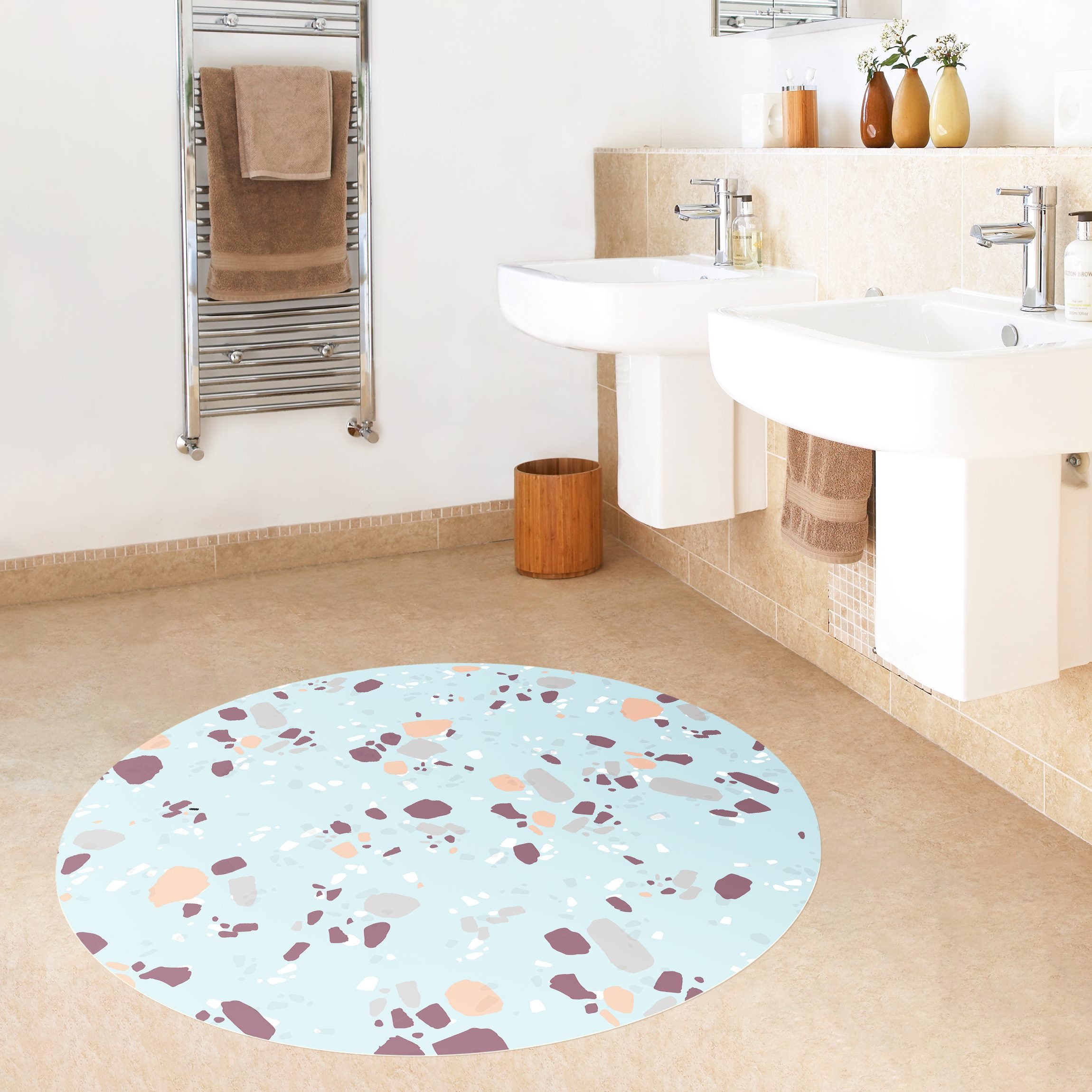 Runder Vinyl-Teppich Detailliertes Terrazzo Muster Bolzano