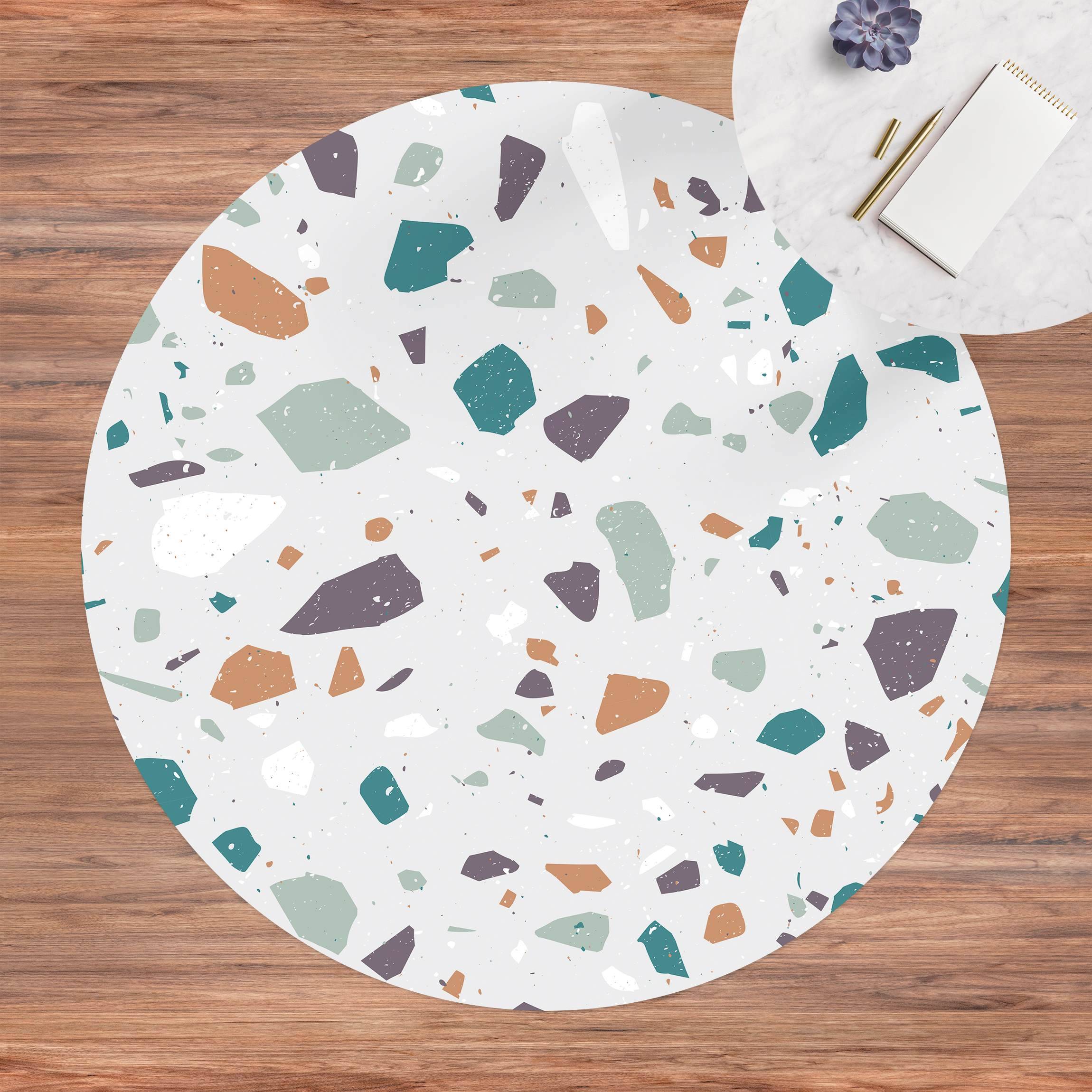 Runder Vinyl-Teppich Detailliertes Terrazzo Muster Grosseto