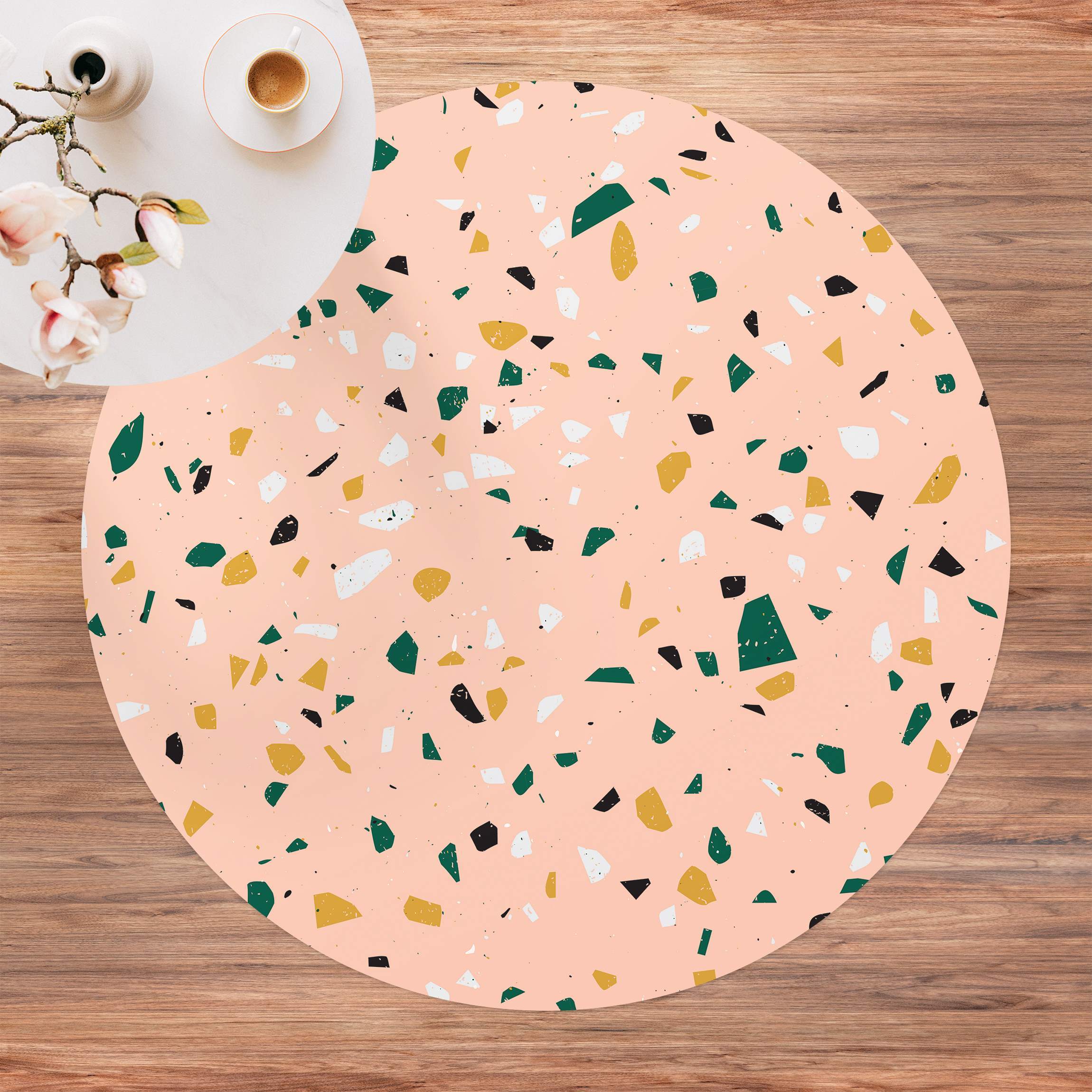 Runder Vinyl-Teppich Detailliertes Terrazzo Muster Lecce