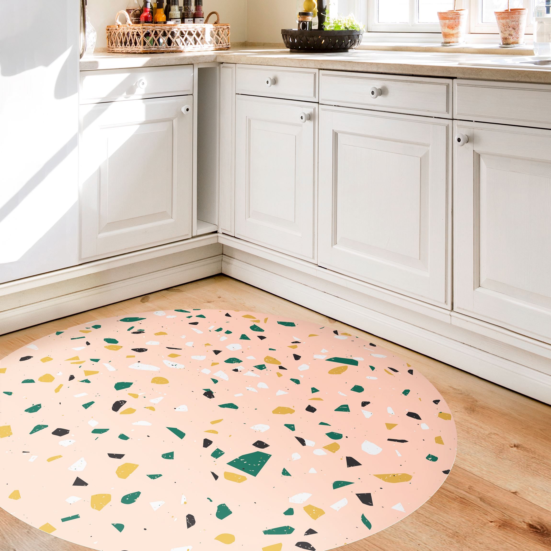Runder Vinyl-Teppich Detailliertes Terrazzo Muster Lecce