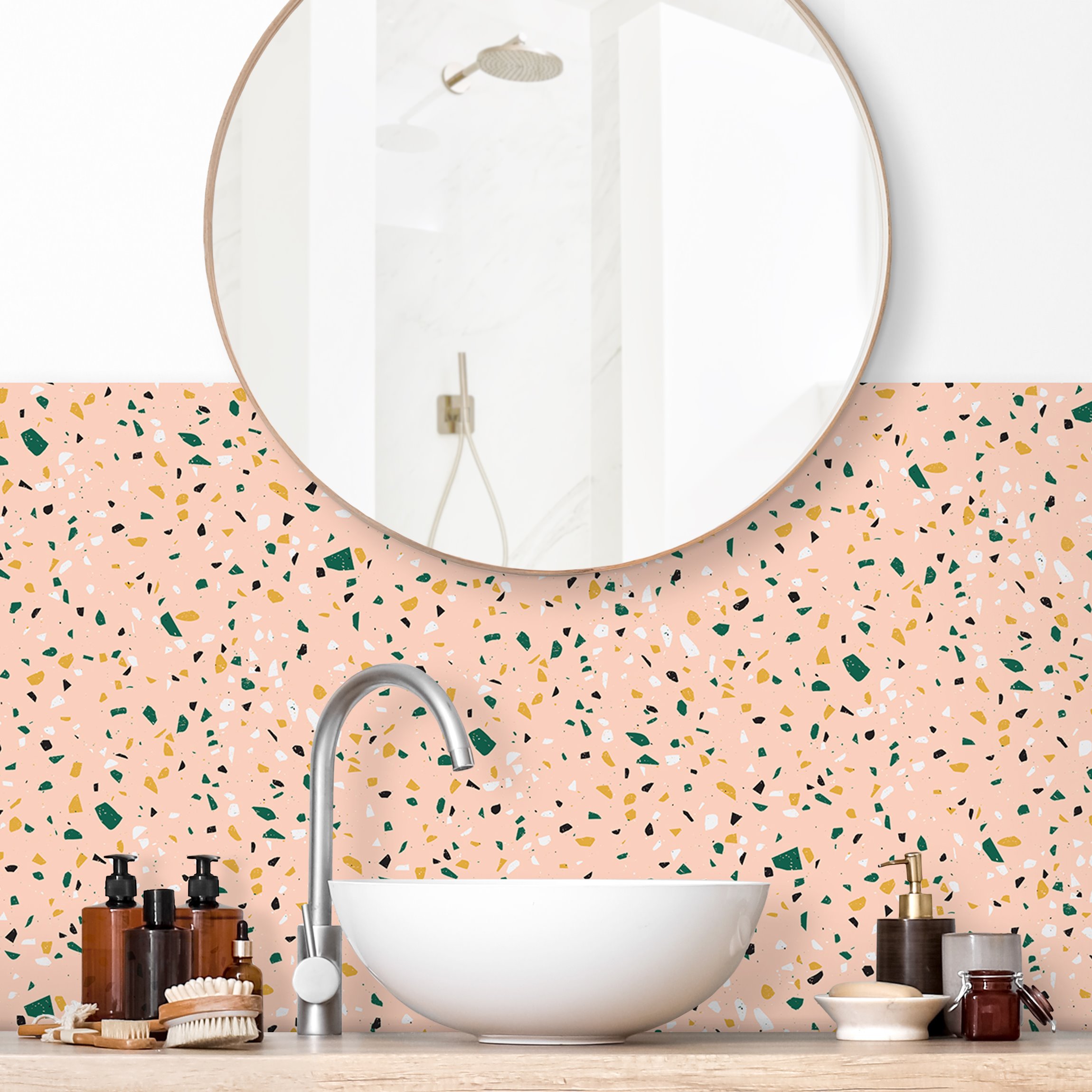 Wandverkleidung Bad Detailliertes Terrazzo Muster Lecce