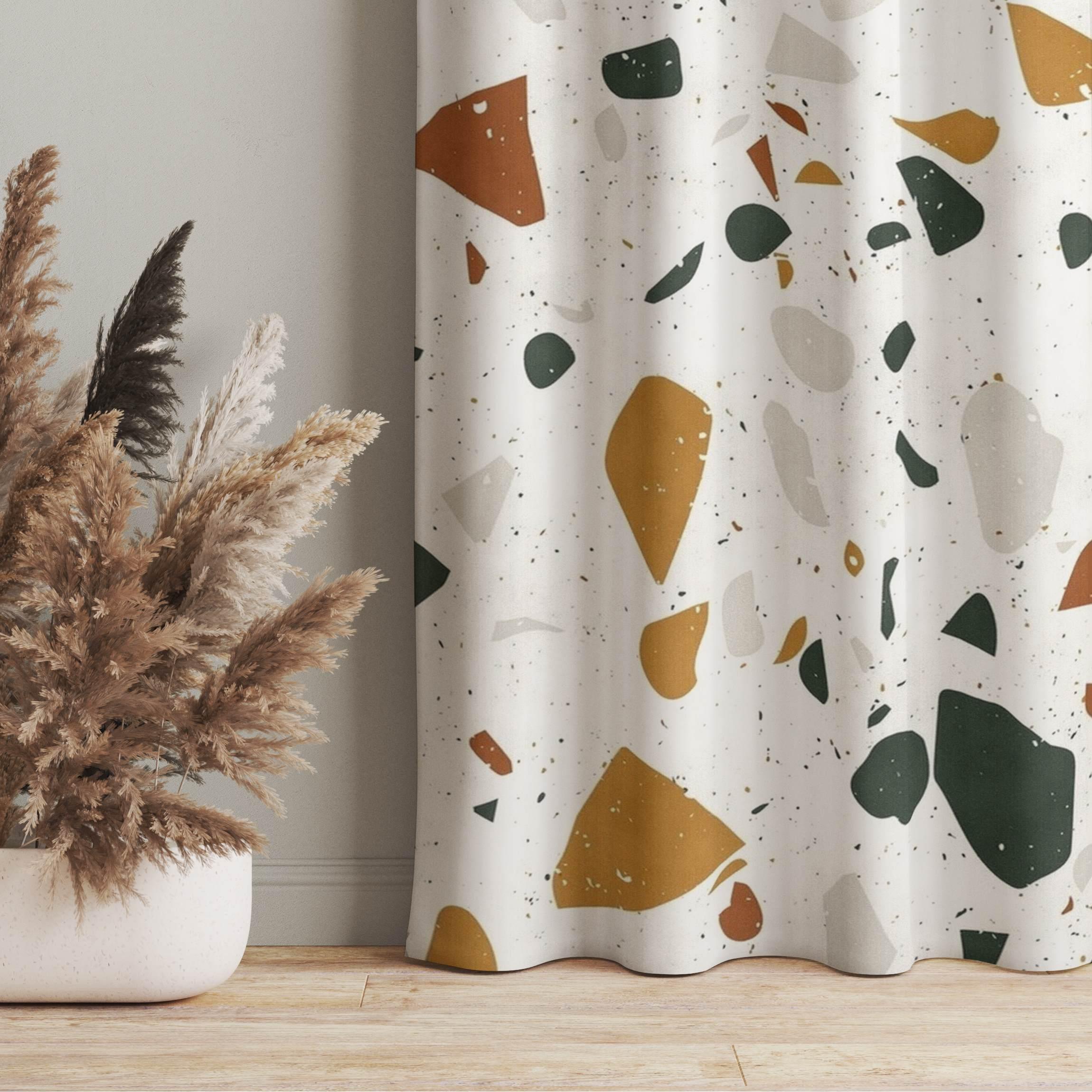 Vorhang Detailliertes Terrazzo Muster Livorno