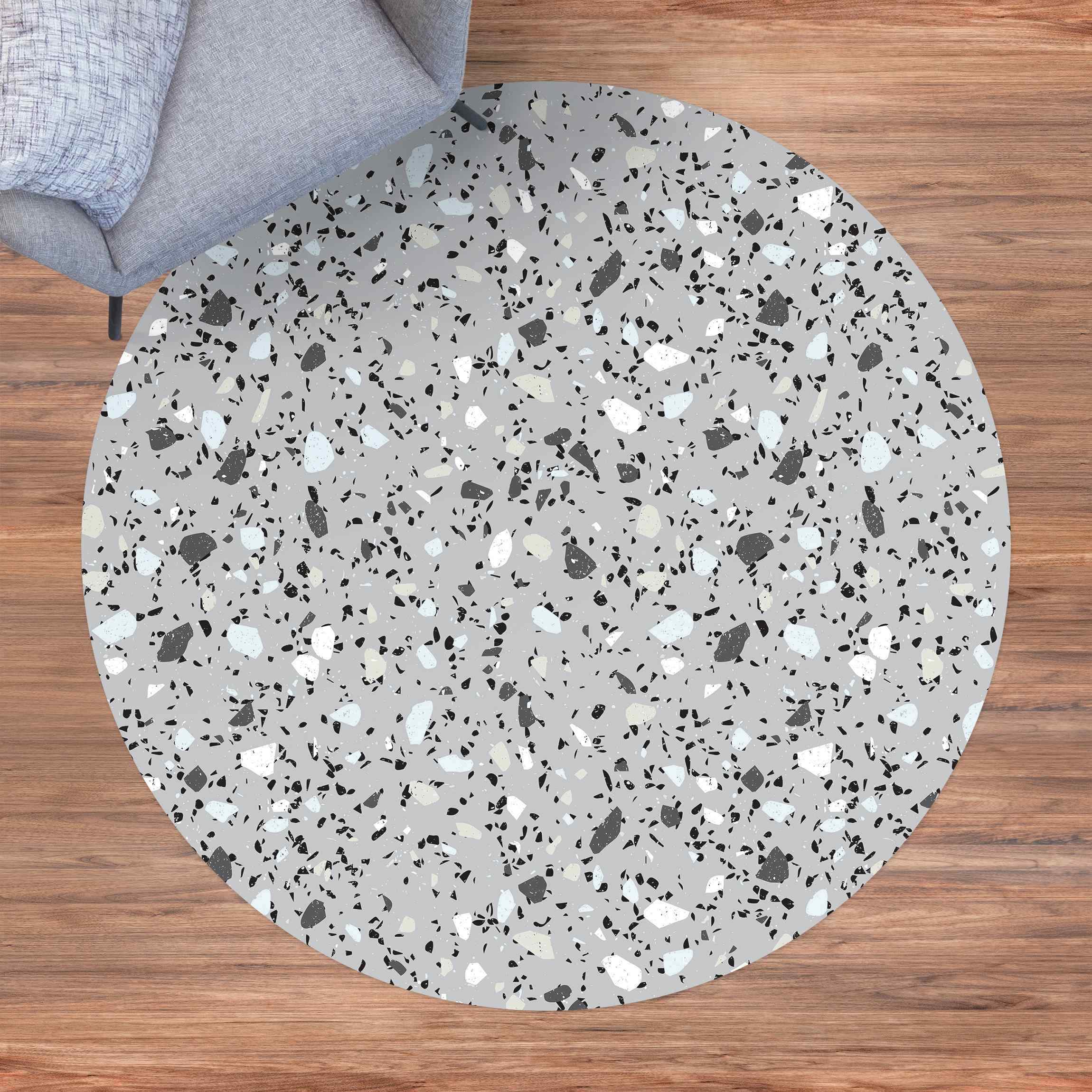 Runder Vinyl-Teppich Detailliertes Terrazzo Muster Massa