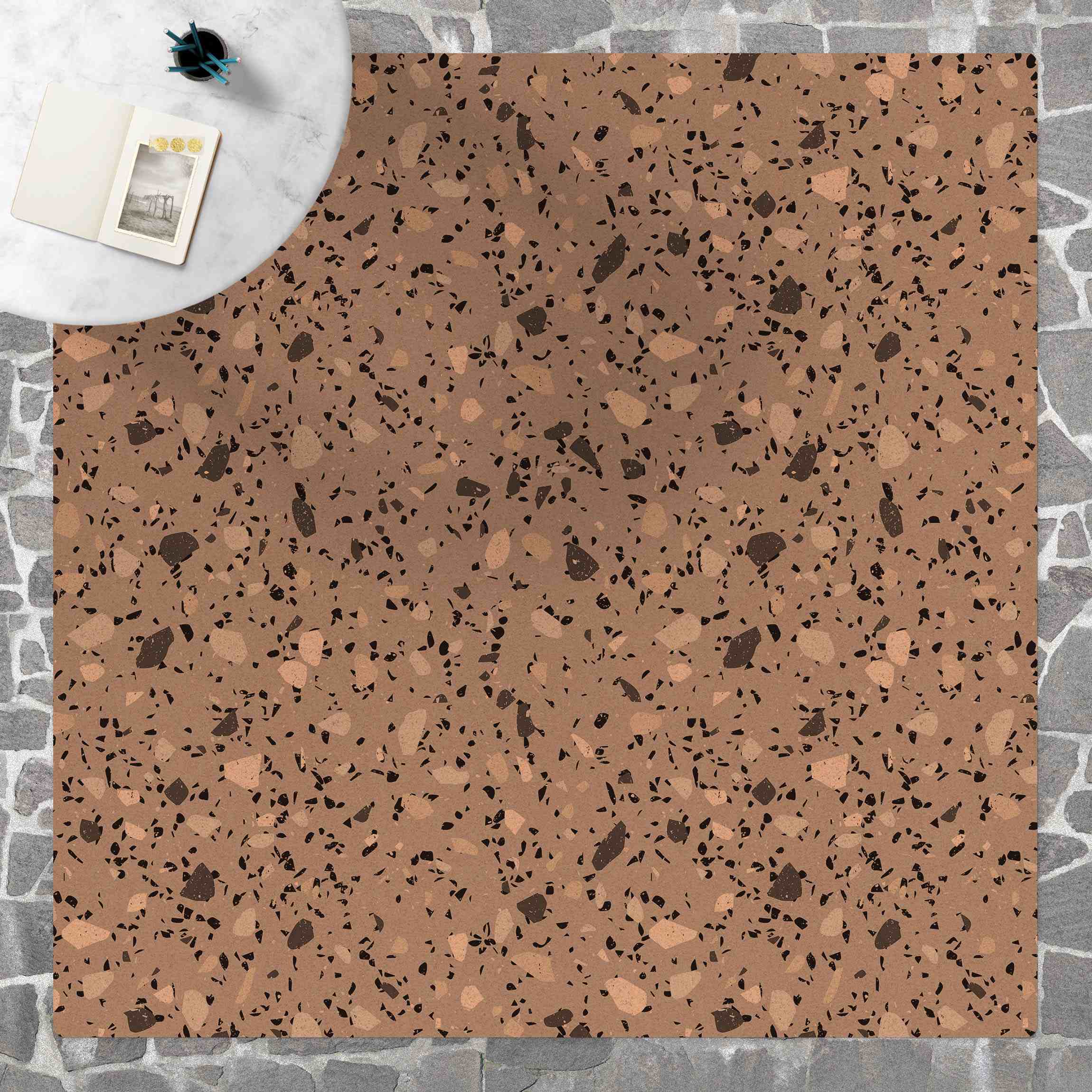 Kork-Teppich Detailliertes Terrazzo Muster Massa