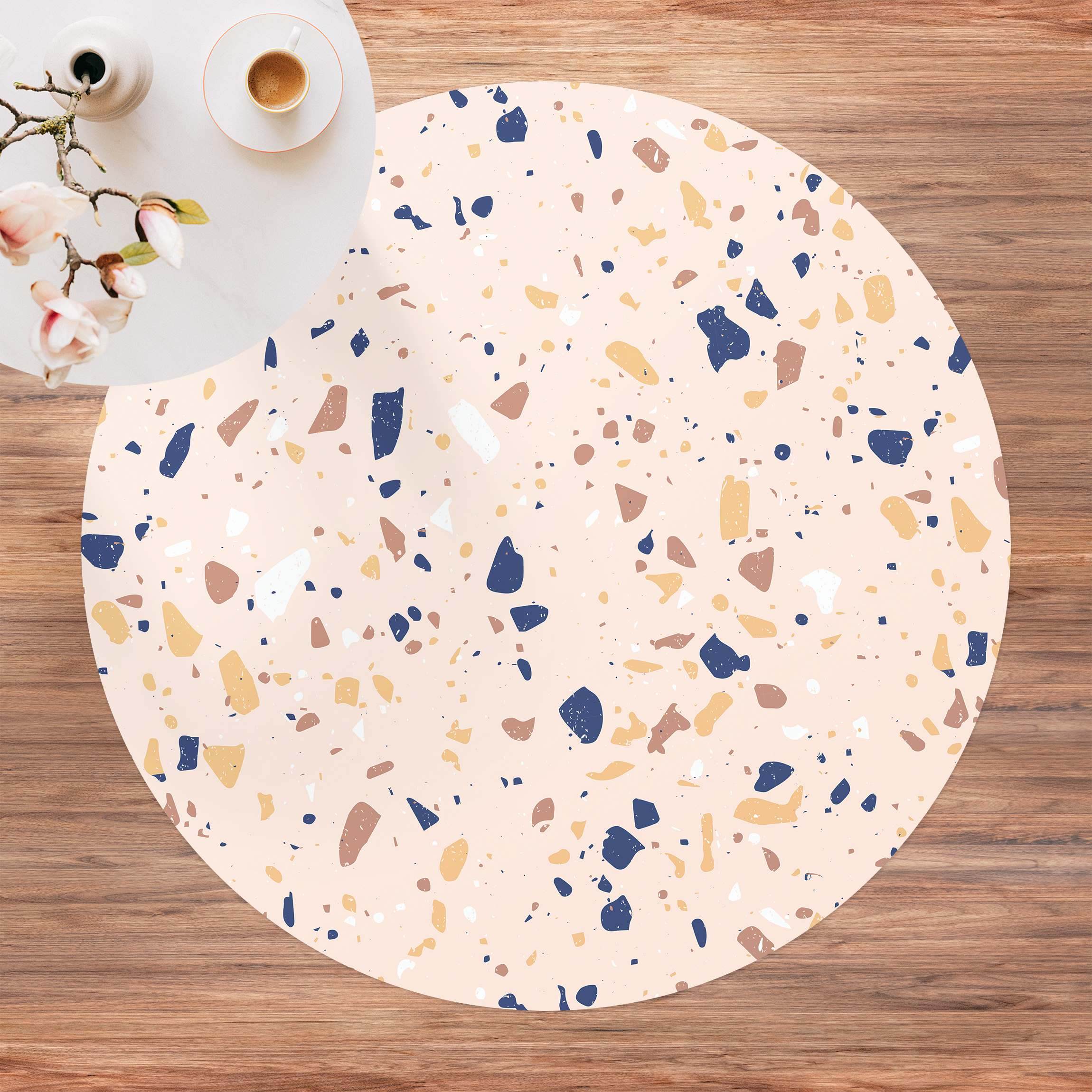 Runder Vinyl-Teppich Detailliertes Terrazzo Muster Padova