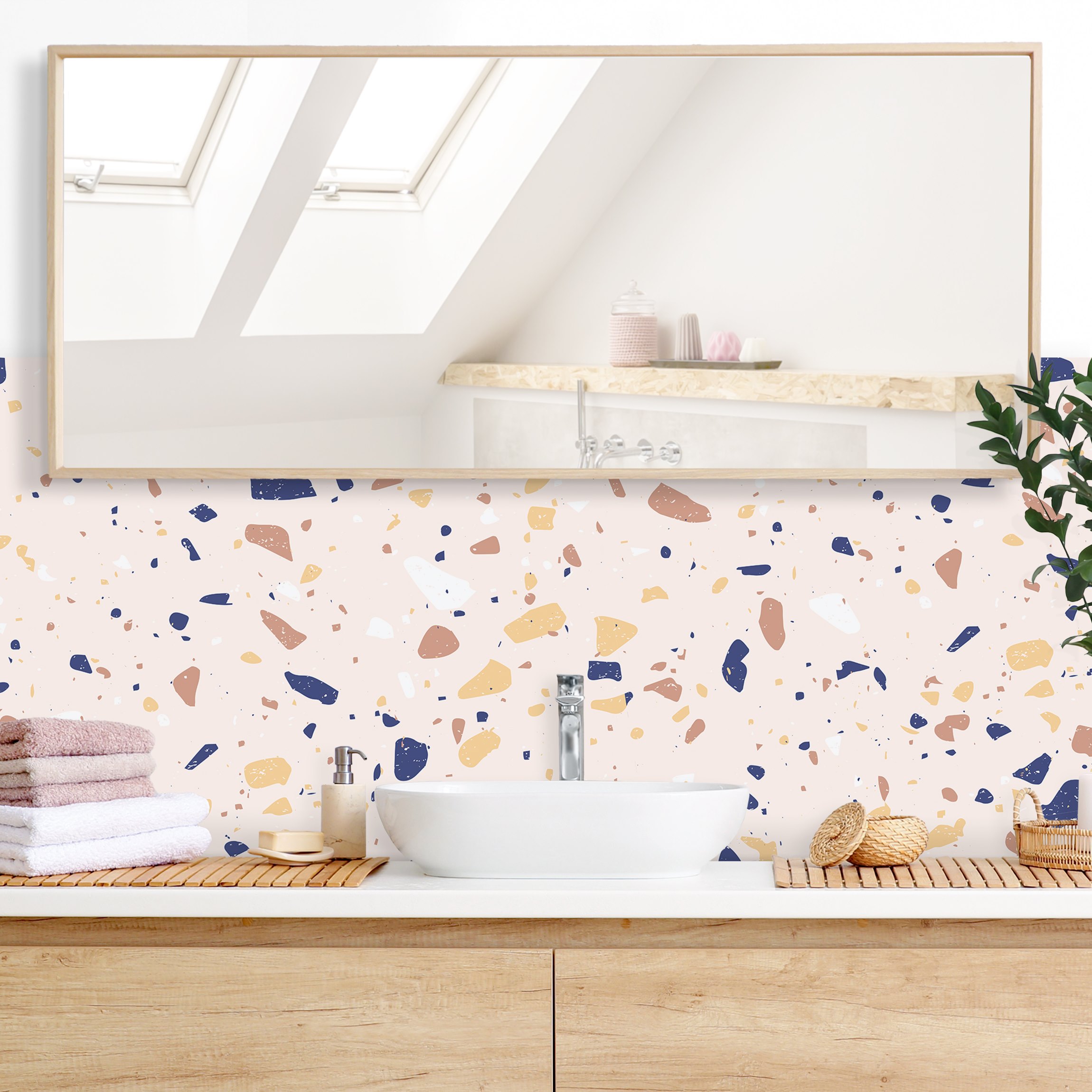 Wandverkleidung Bad Detailliertes Terrazzo Muster Padova