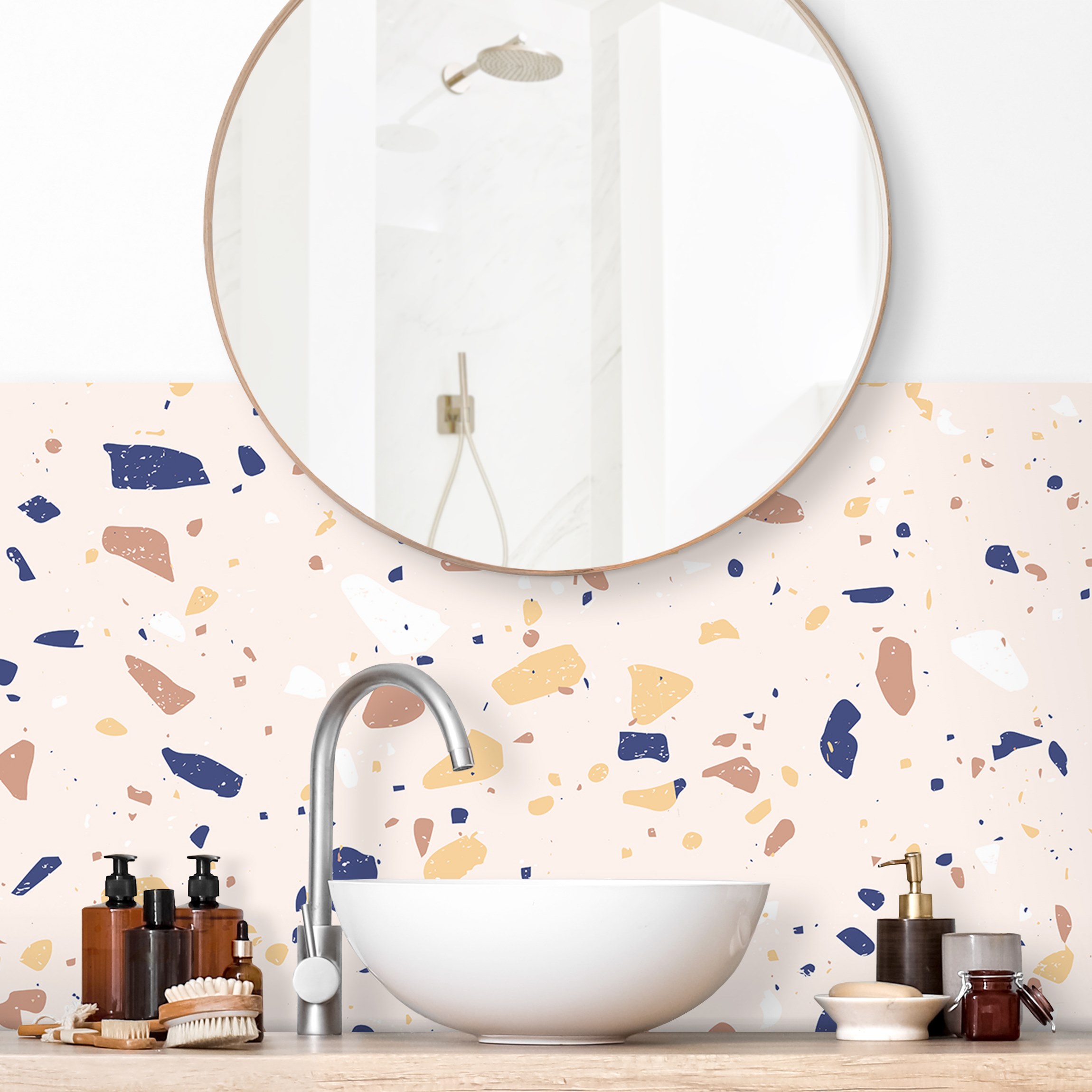 Wandverkleidung Bad Detailliertes Terrazzo Muster Padova