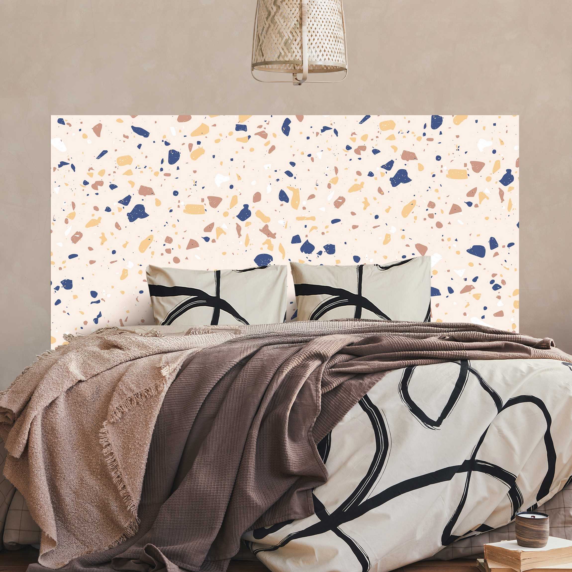 Kopfteil Bett Detailliertes Terrazzo Muster Padova