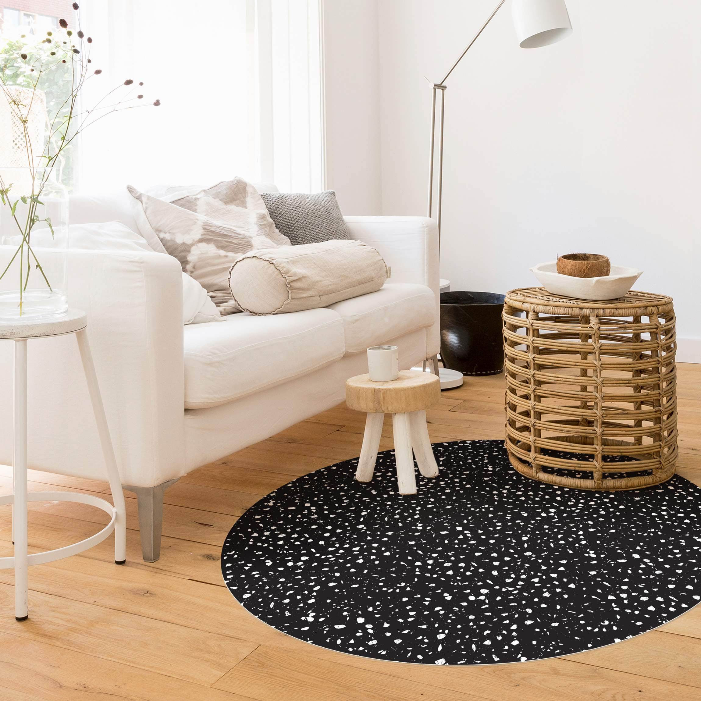 Runder Vinyl-Teppich Detailliertes Terrazzo Muster Palermo