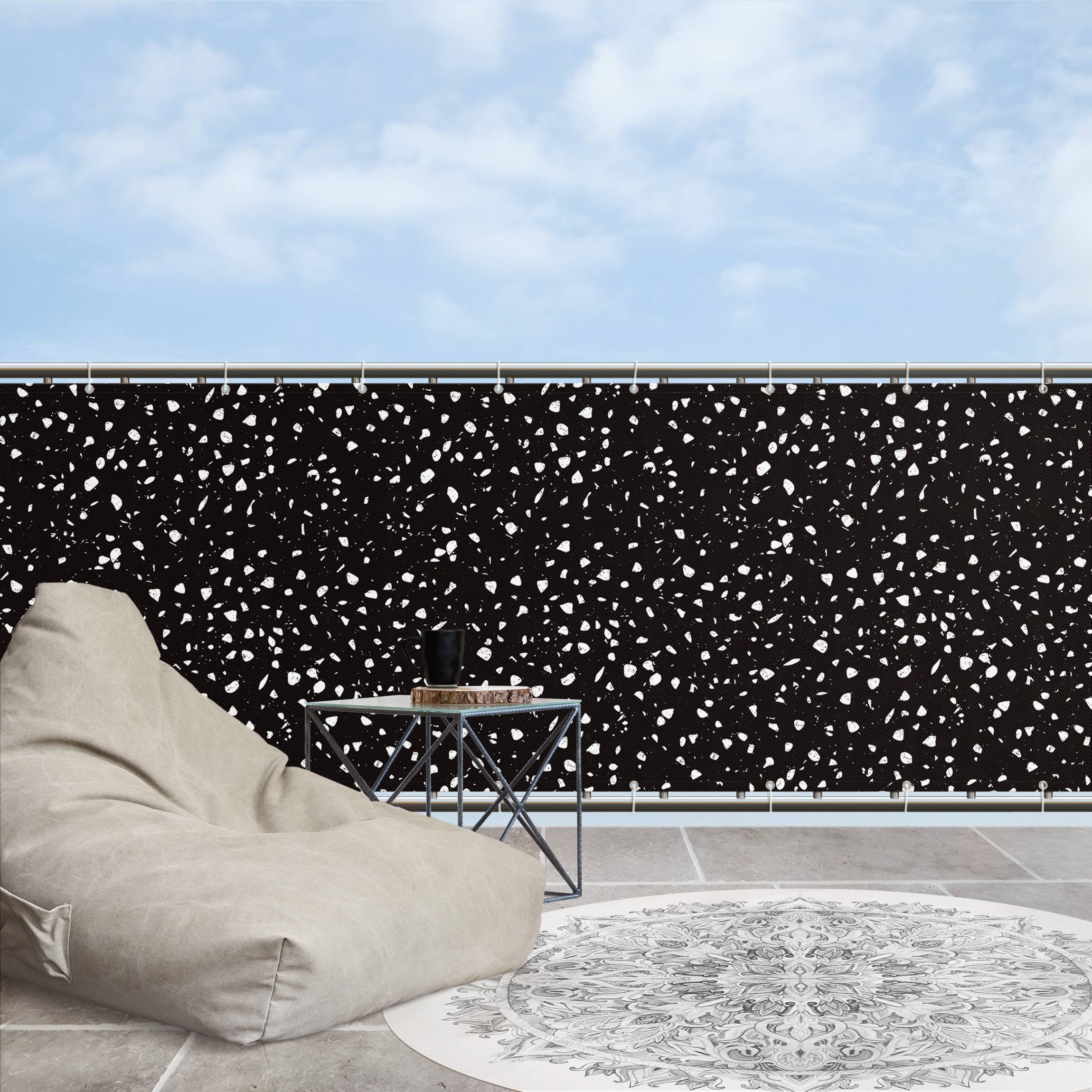 Balkon Sichtschutz Detailliertes Terrazzo Muster Palermo