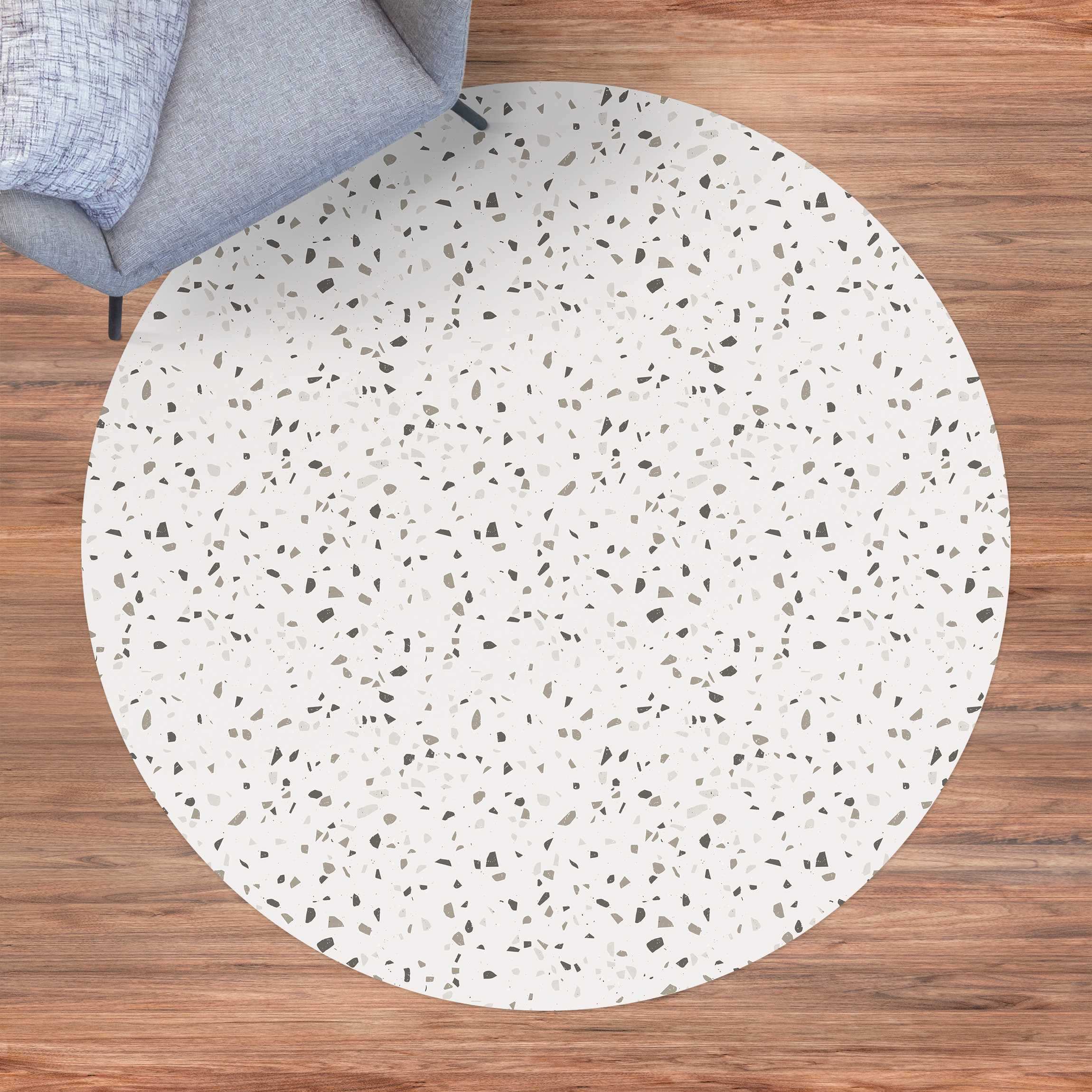 Runder Vinyl-Teppich Detailliertes Terrazzo Muster Pompeji