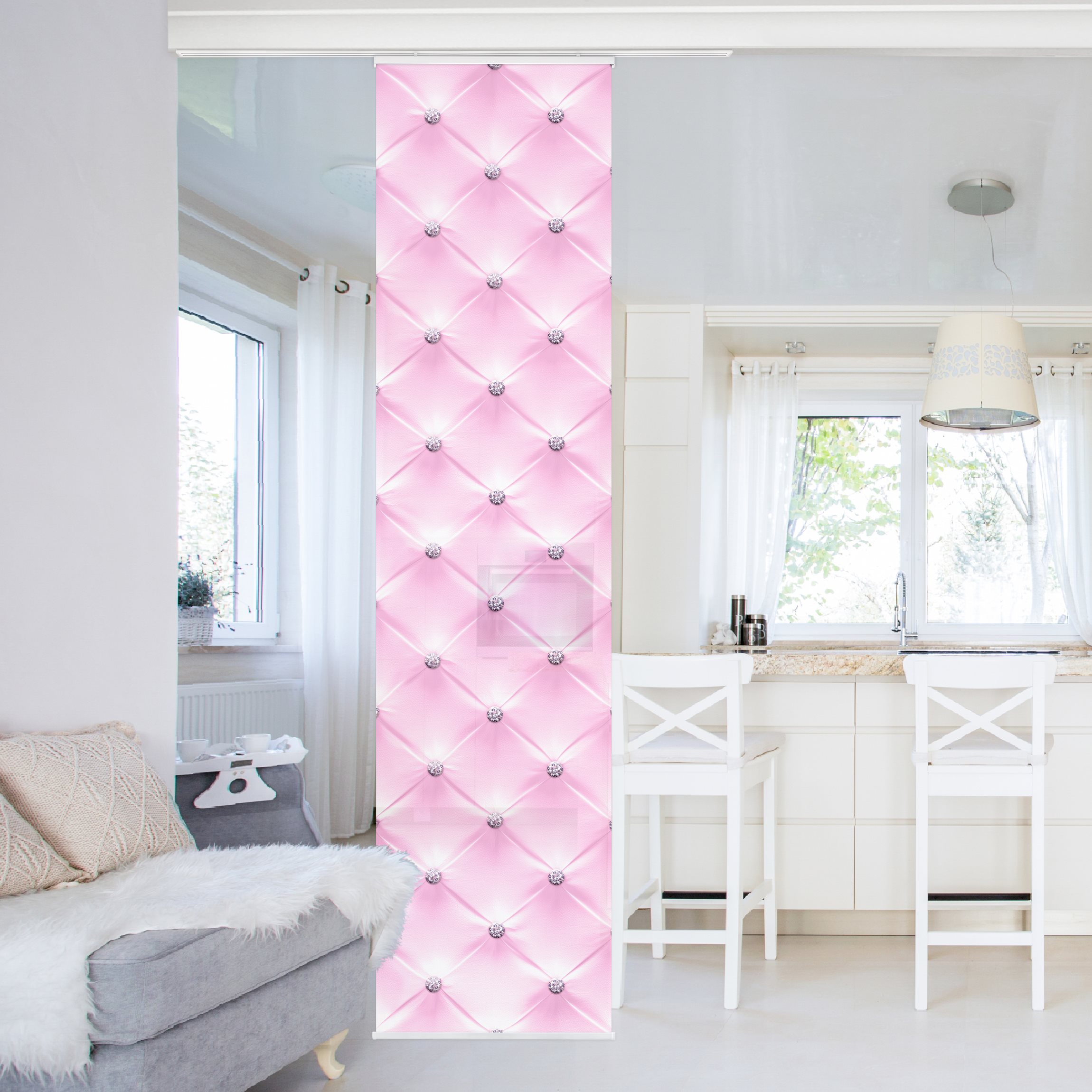 Schiebegardine Diamant Rosa Luxus