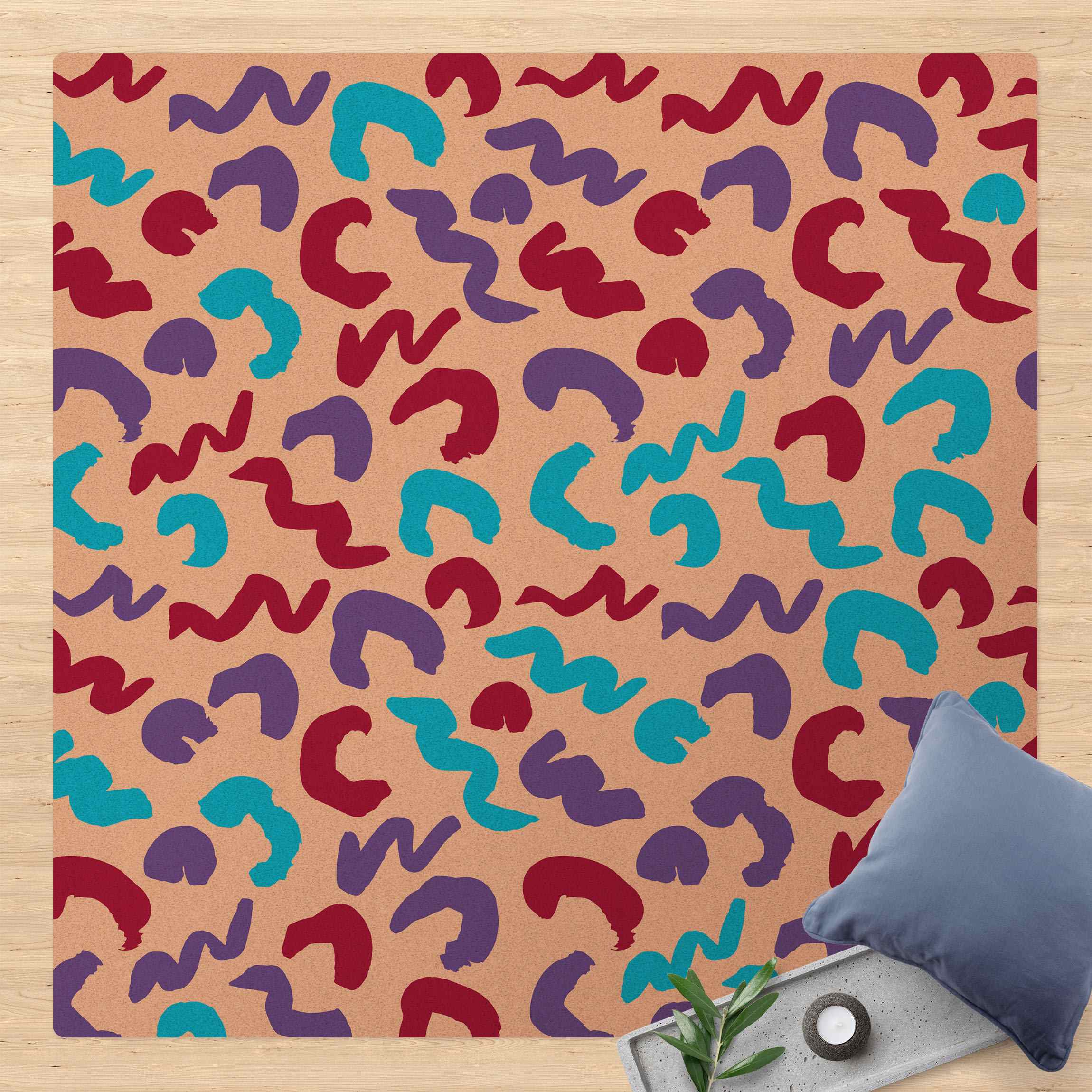 Kork-Teppich Dicke Pinselstriche Korallenriff