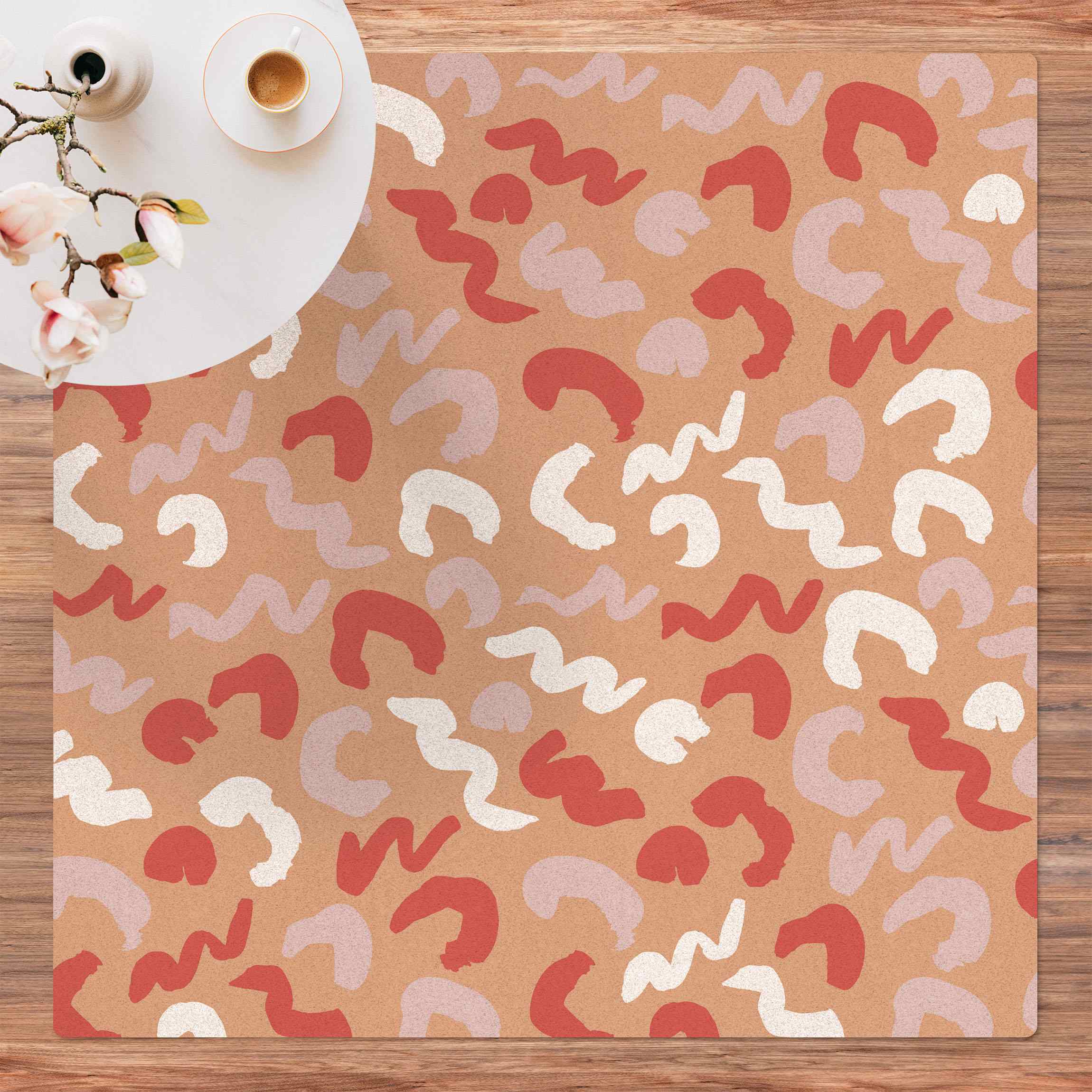 Kork-Teppich Dicke Pinselstriche Terracotta