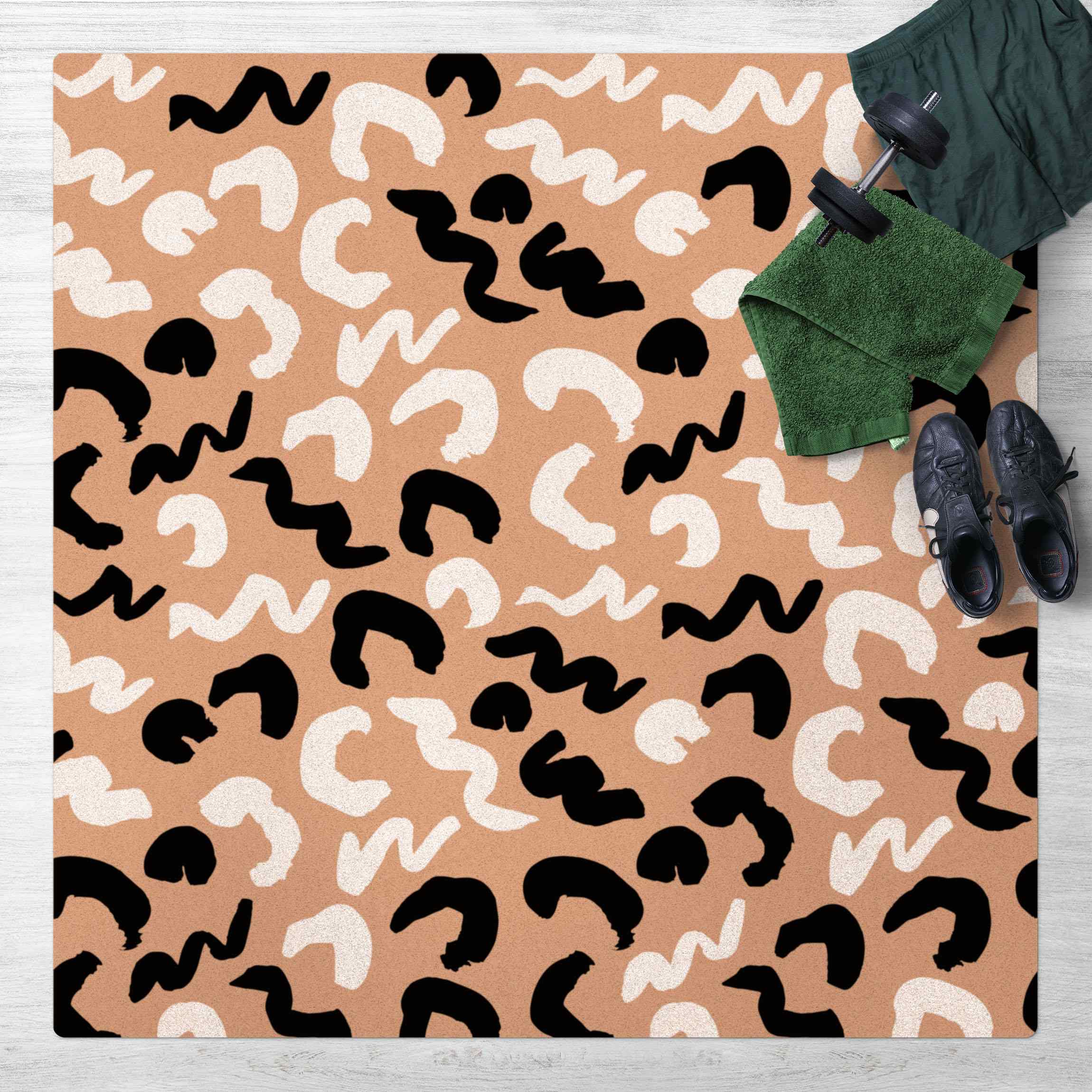 Kork-Teppich Dicke Pinselstriche Zebra