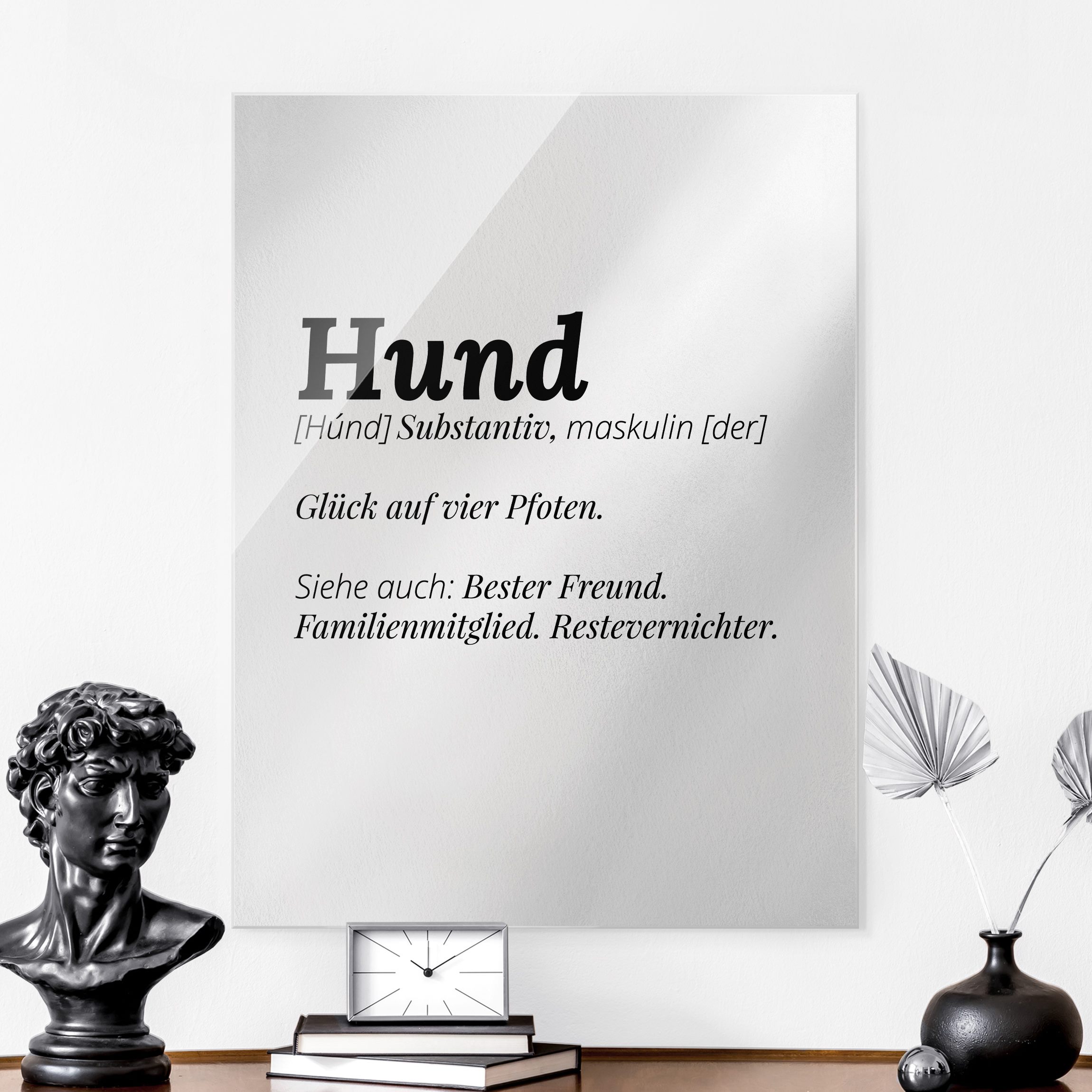 Glasbild Die Definition von Hund