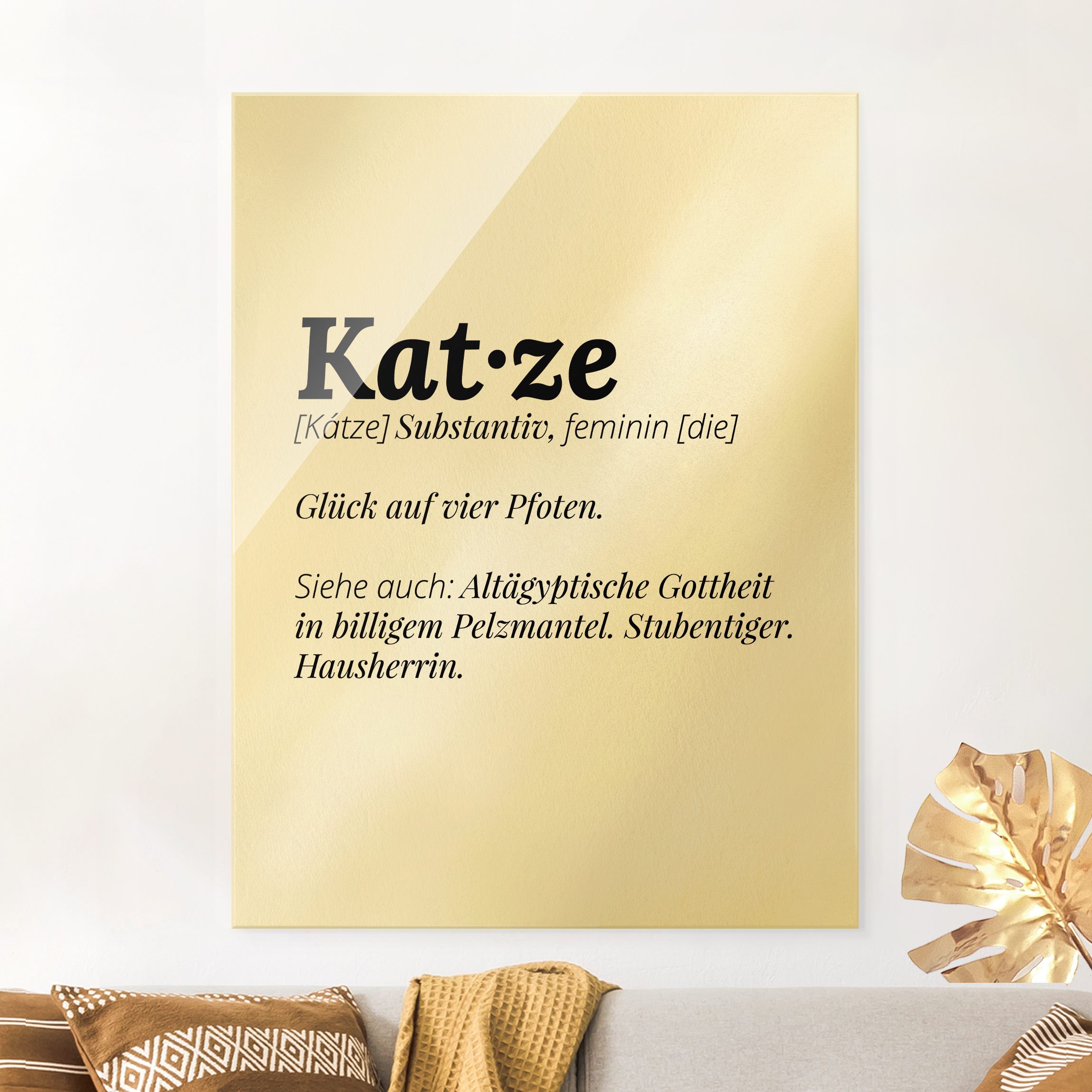 Glasbild Die Definition von Katze