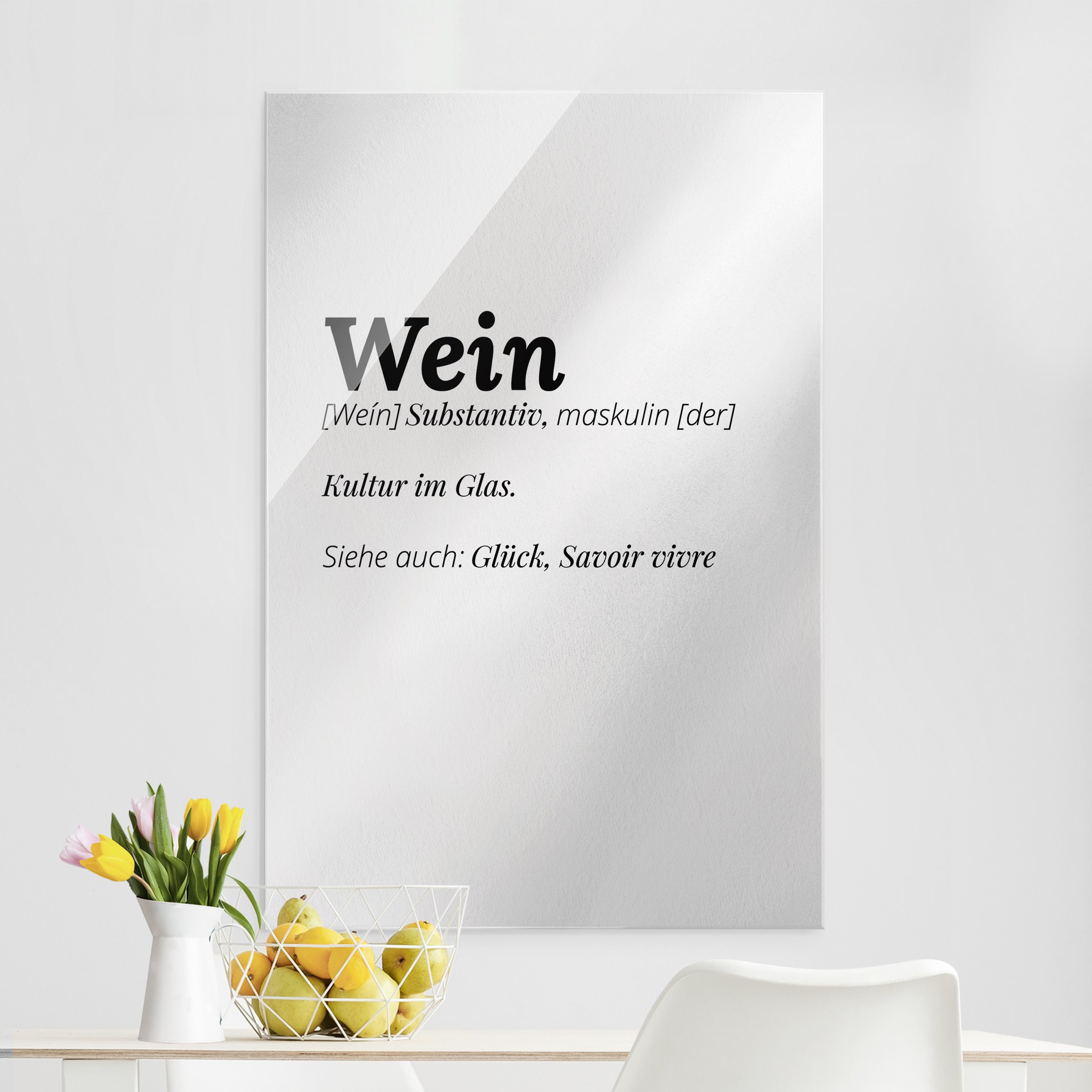 Glasbild Die Definition von Wein