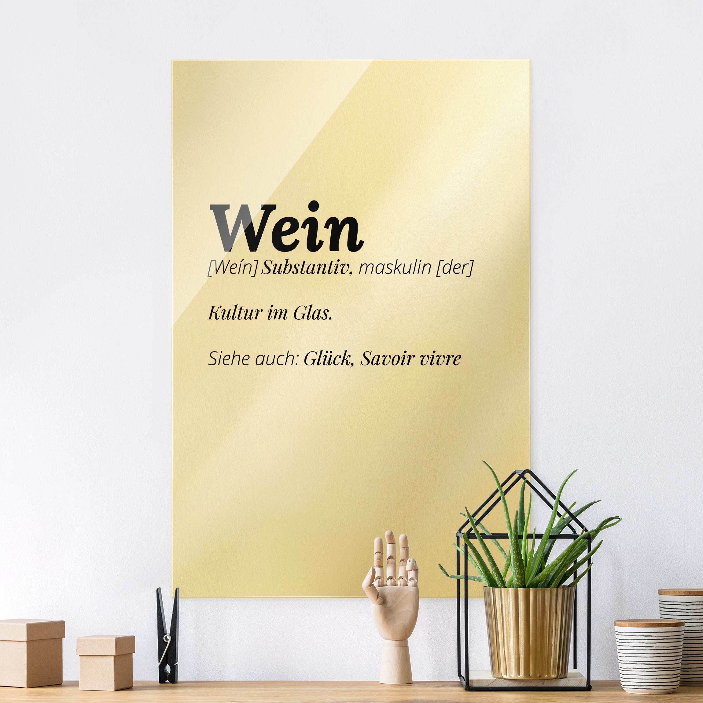 Glasbild Die Definition von Wein