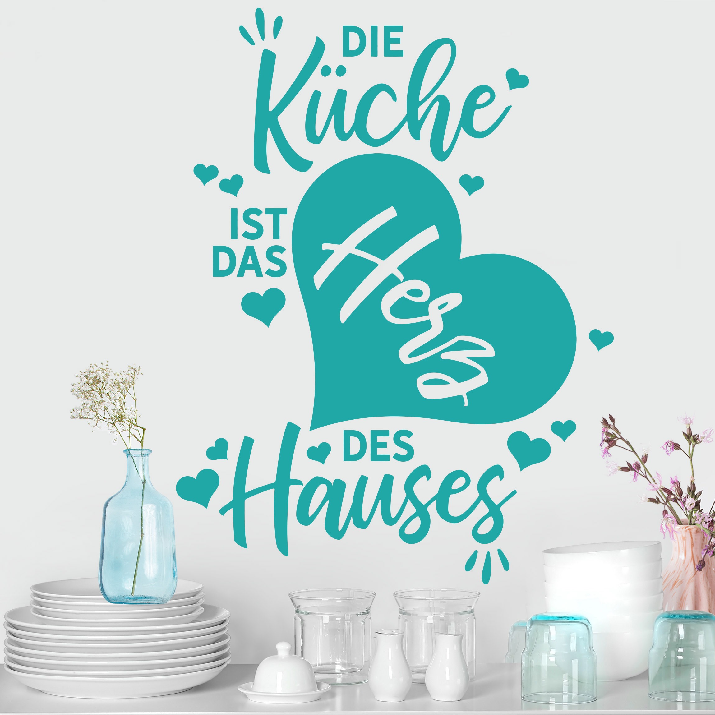 Wandtattoo Die Küche ist das Herz des Hauses